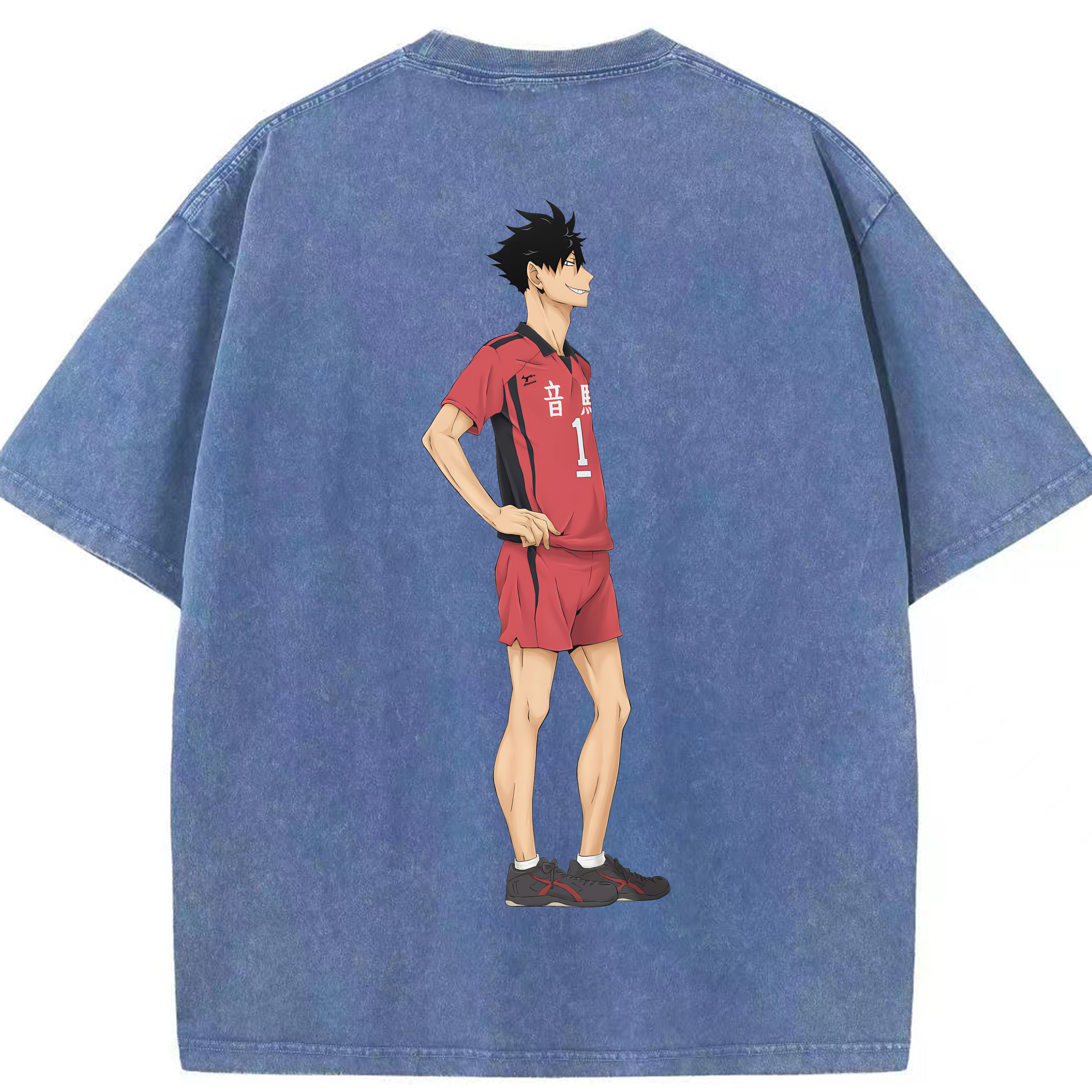 （画像用） ハイキュー!! Haikyu!! 綿100% ヴィンテージ風 半袖Tシャツ（背面プリント）