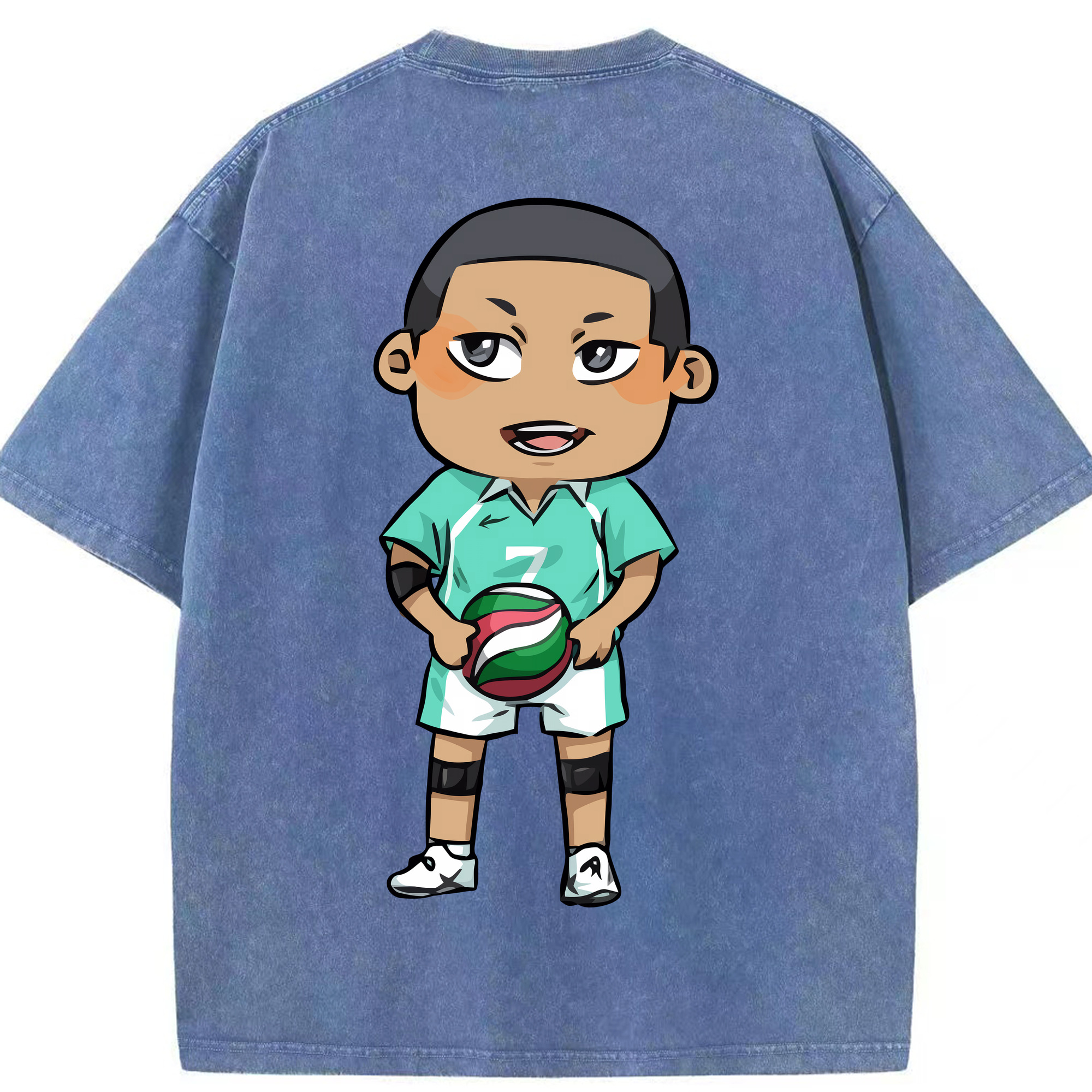 （画像用） ハイキュー!! Haikyu!! 綿100% ヴィンテージ風 半袖Tシャツ（背面プリント）