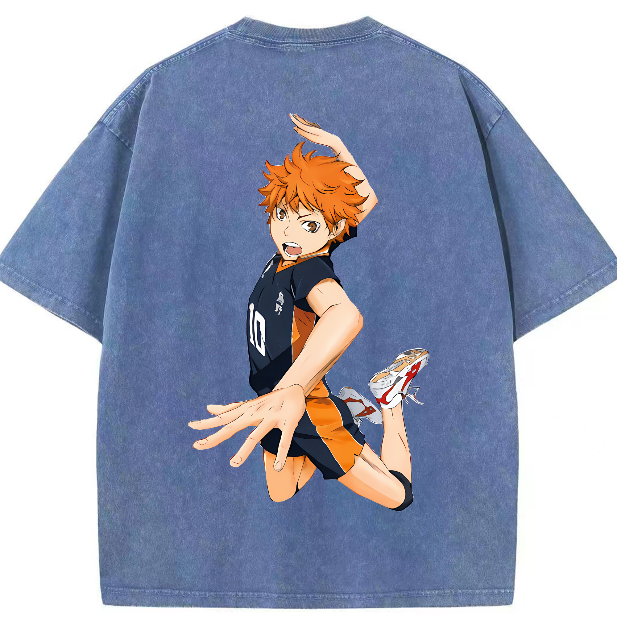 （画像用） ハイキュー!! Haikyu!! 綿100% ヴィンテージ風 半袖Tシャツ（背面プリント）