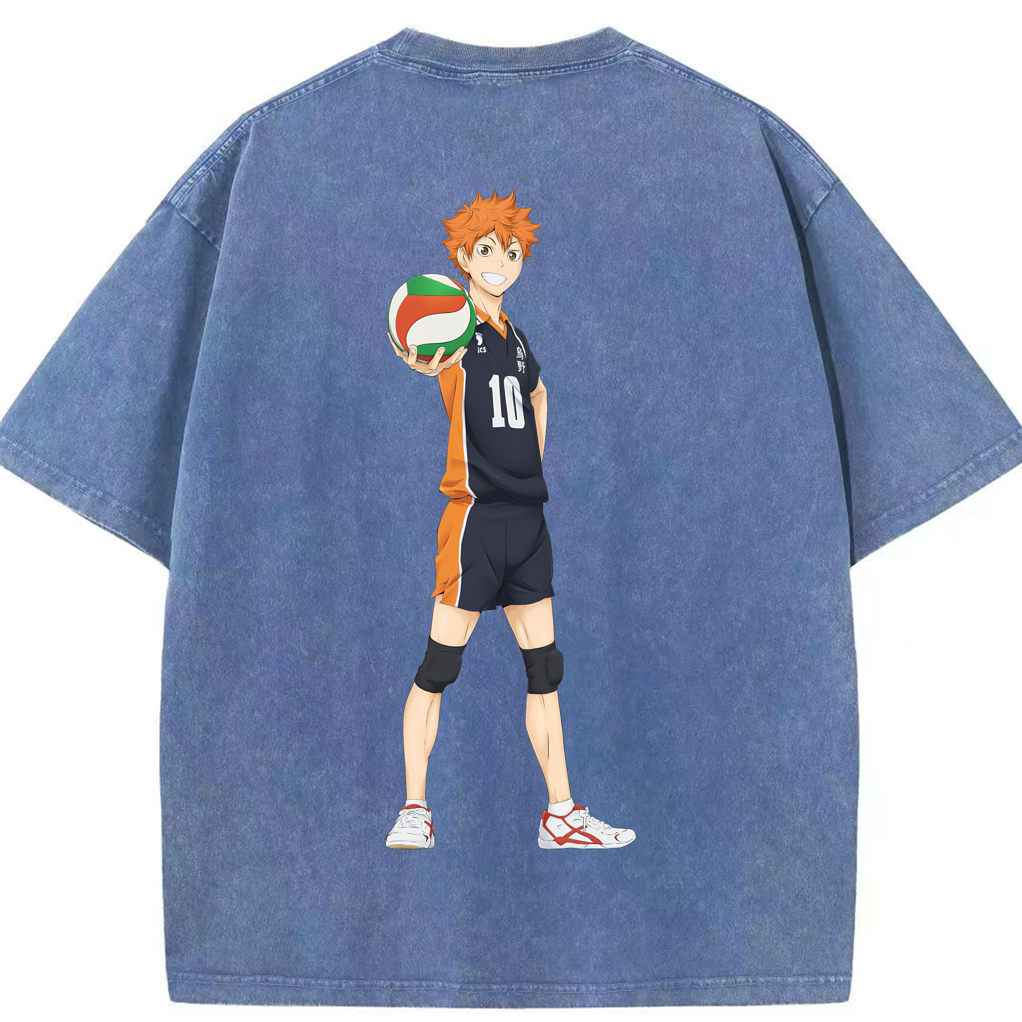 （画像用） ハイキュー!! Haikyu!! 綿100% ヴィンテージ風 半袖Tシャツ（背面プリント）