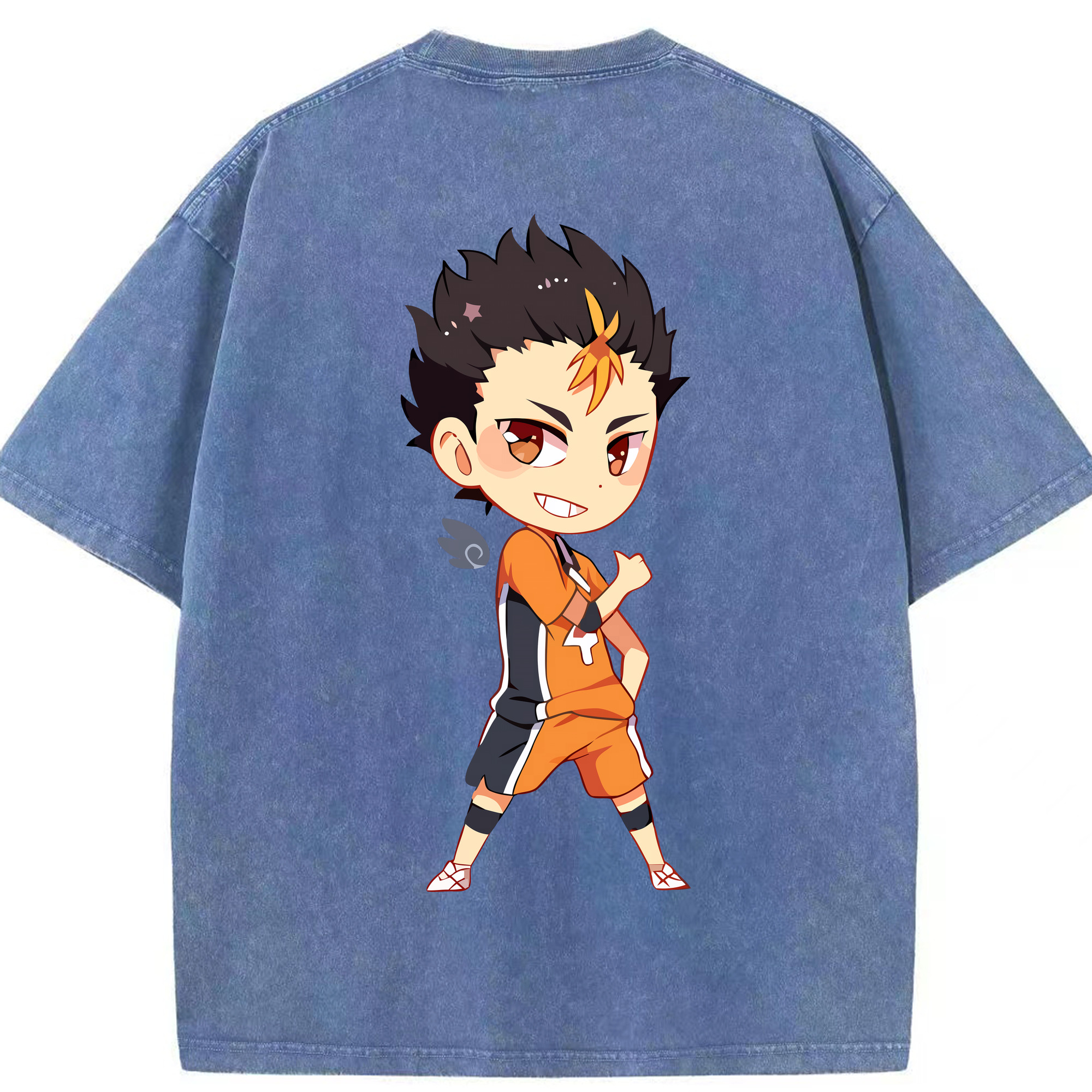 （画像用） ハイキュー!! Haikyu!! 綿100% ヴィンテージ風 半袖Tシャツ（背面プリント）