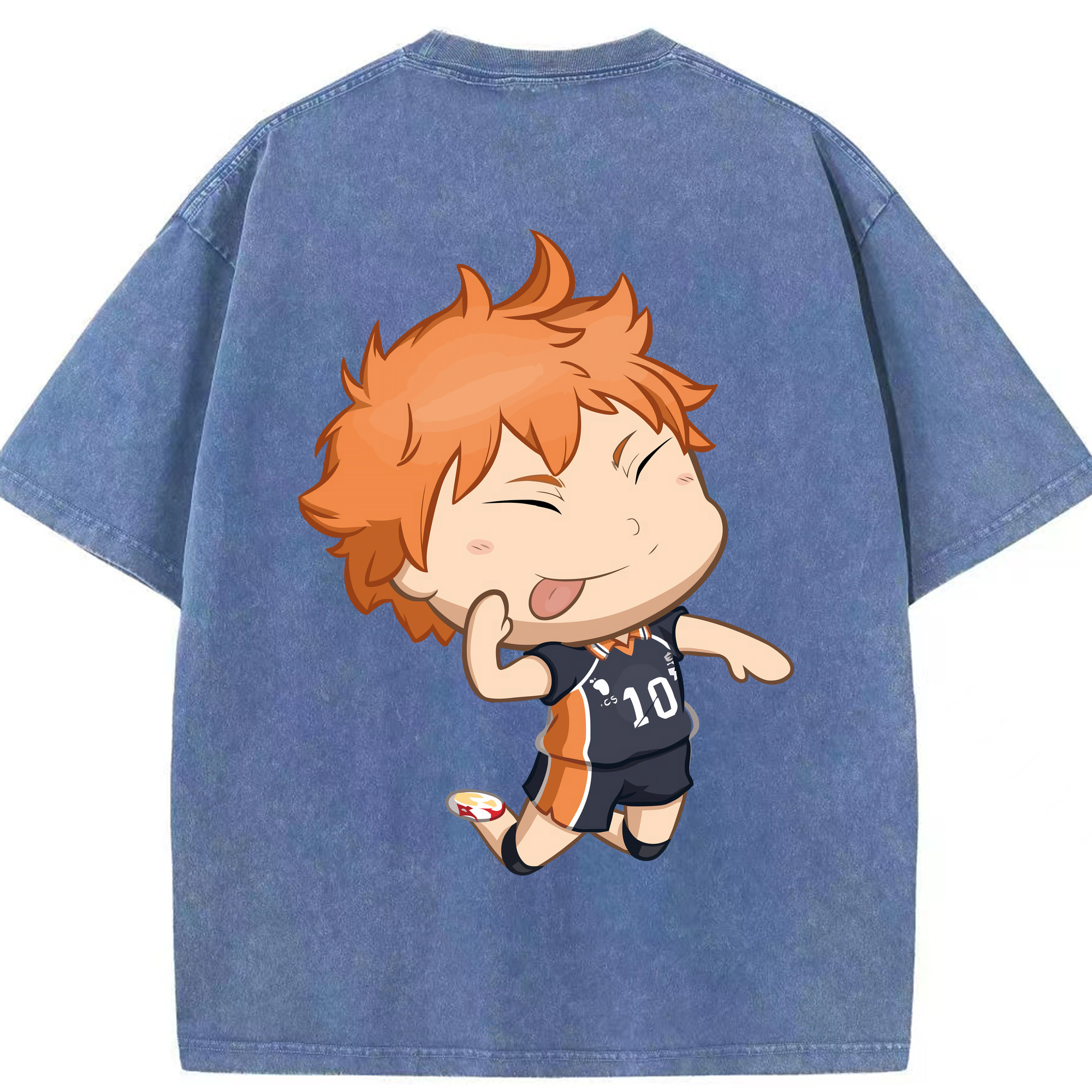 （画像用） ハイキュー!! Haikyu!! 綿100% ヴィンテージ風 半袖Tシャツ（背面プリント）