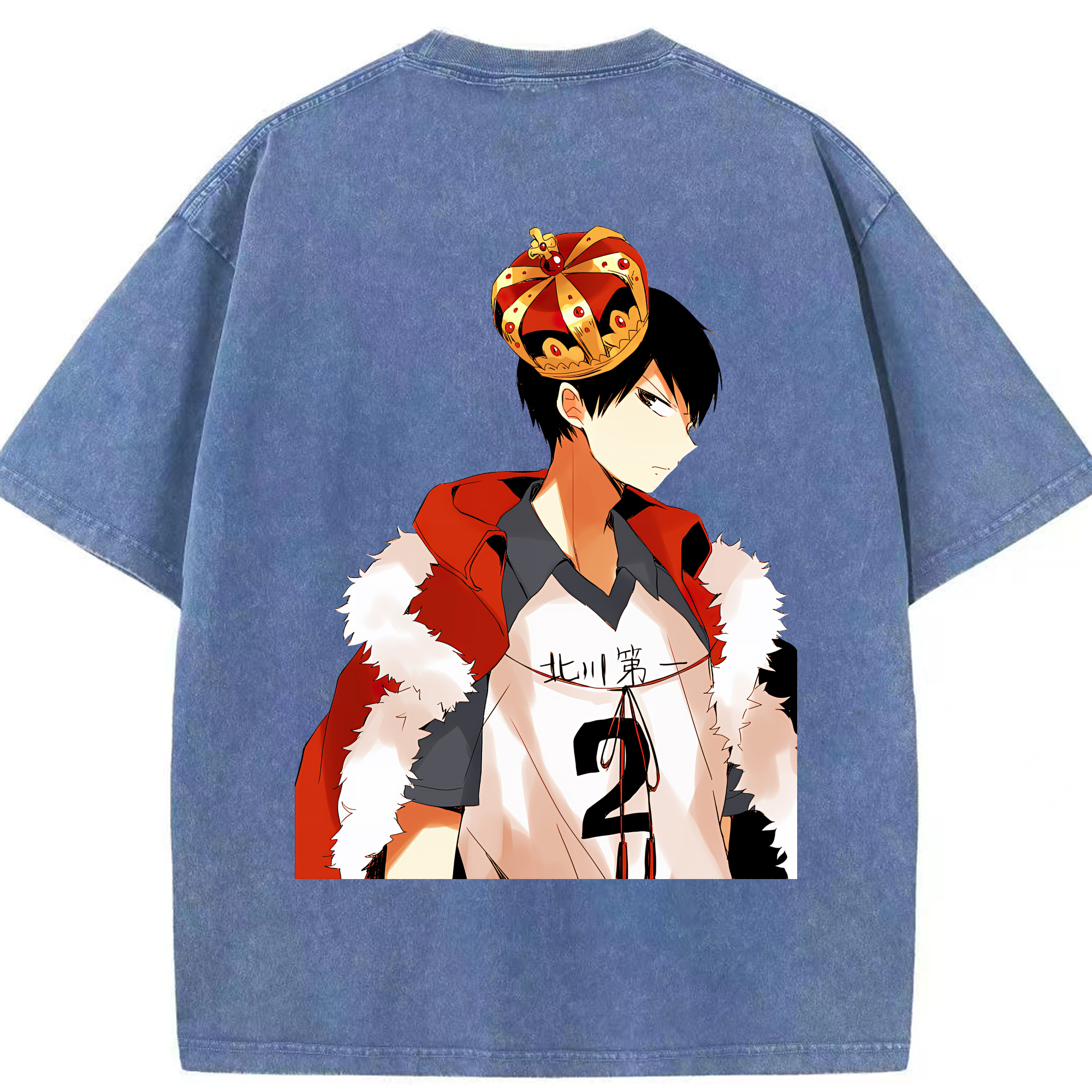（画像用） ハイキュー!! Haikyu!! 綿100% ヴィンテージ風 半袖Tシャツ（背面プリント）