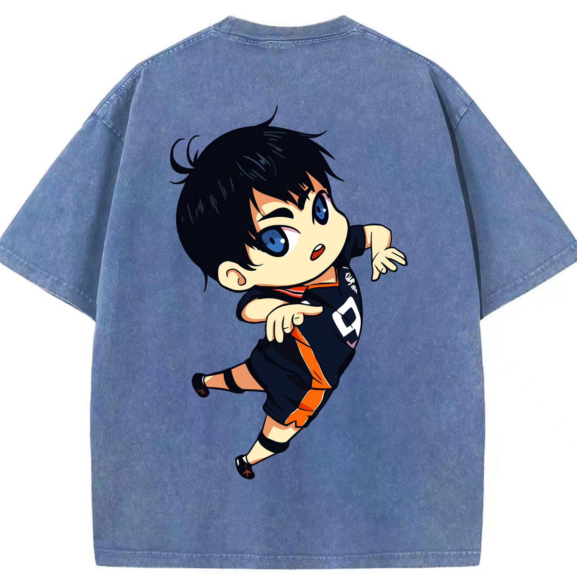 （画像用） ハイキュー!! Haikyu!! 綿100% ヴィンテージ風 半袖Tシャツ（背面プリント）