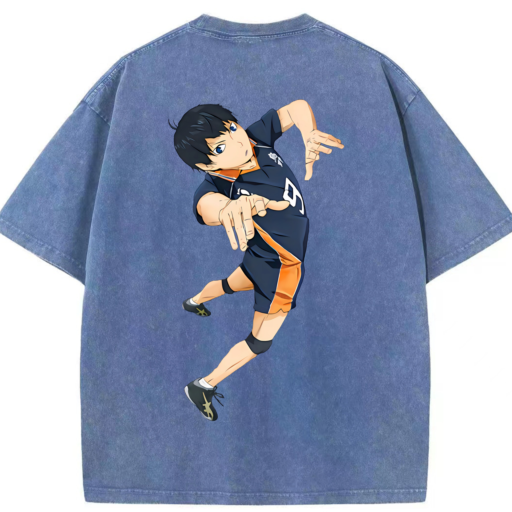 （画像用） ハイキュー!! Haikyu!! 綿100% ヴィンテージ風 半袖Tシャツ（背面プリント）