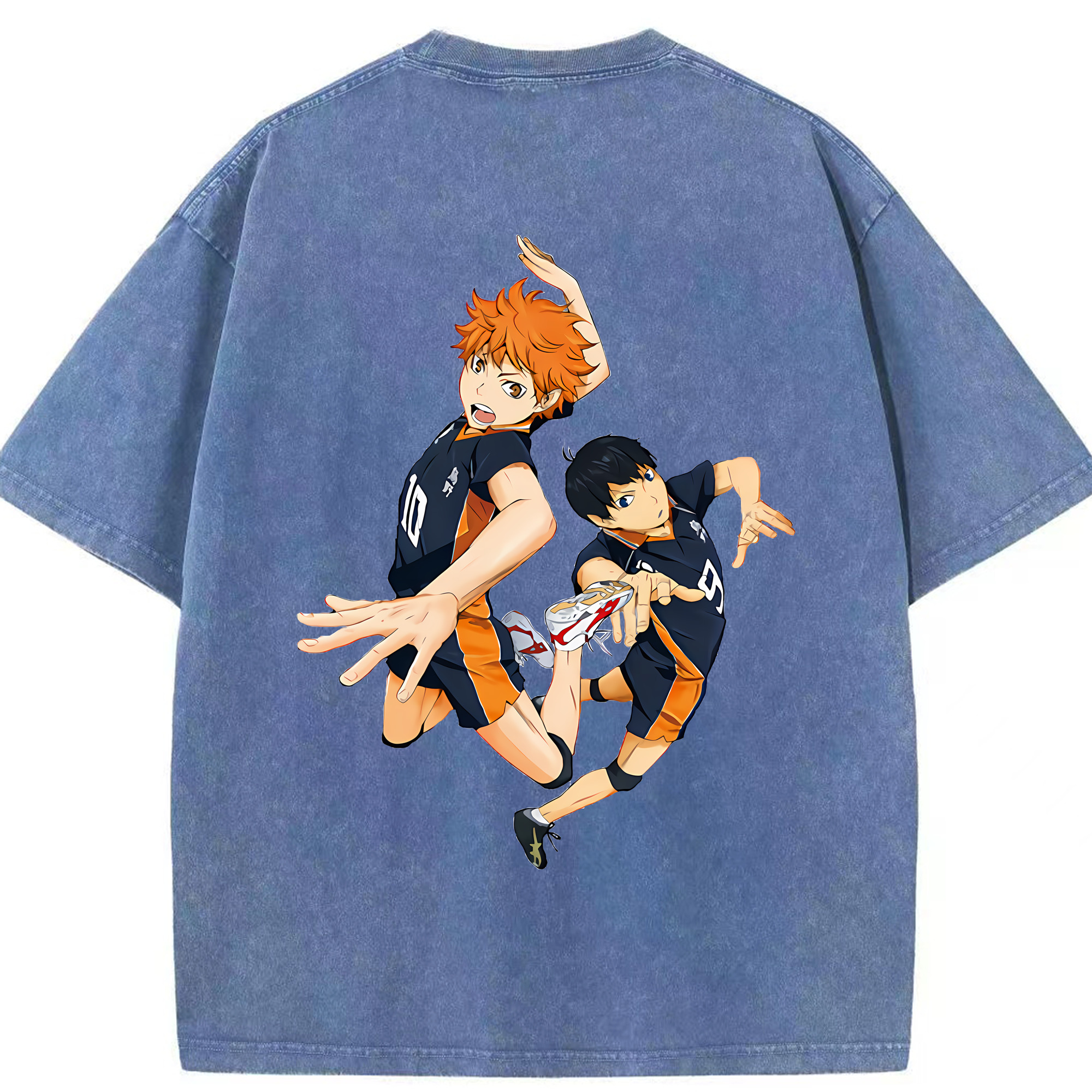 （画像用） ハイキュー!! Haikyu!! 綿100% ヴィンテージ風 半袖Tシャツ（背面プリント）