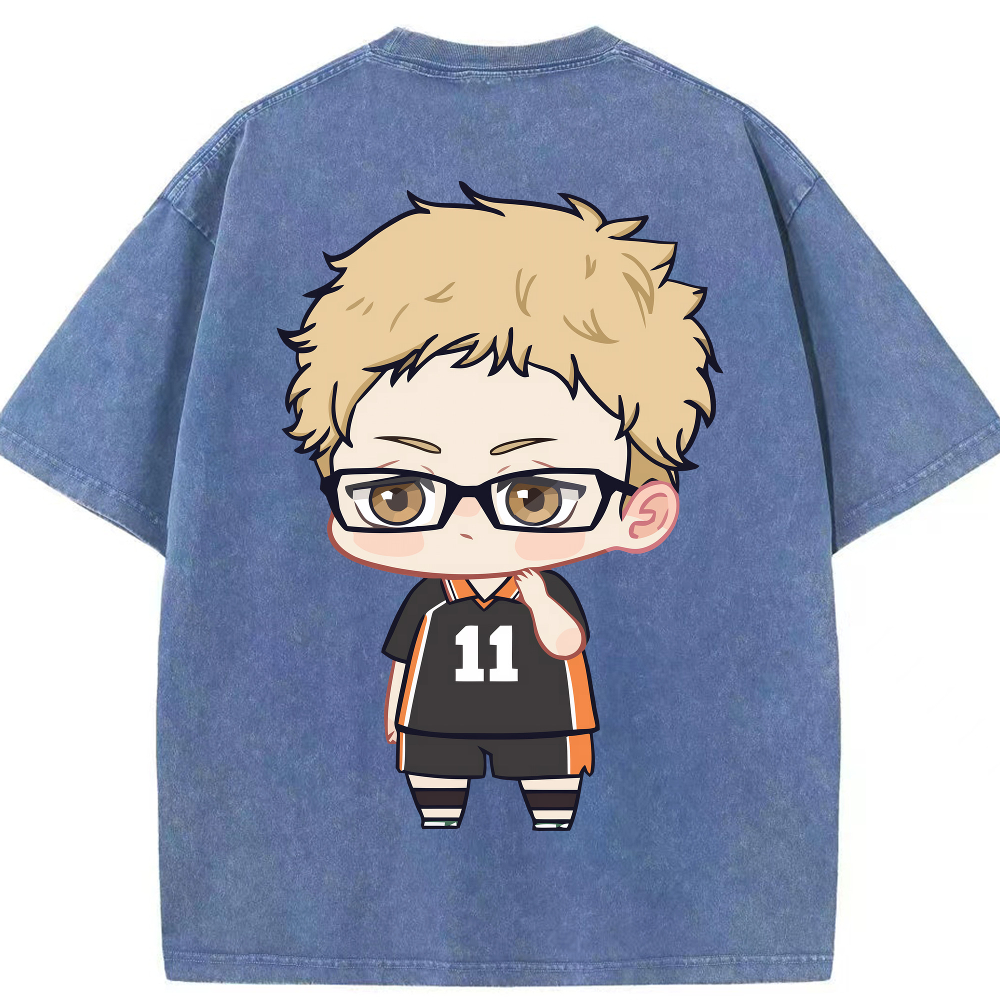 （画像用） ハイキュー!! Haikyu!! 綿100% ヴィンテージ風 半袖Tシャツ（背面プリント）