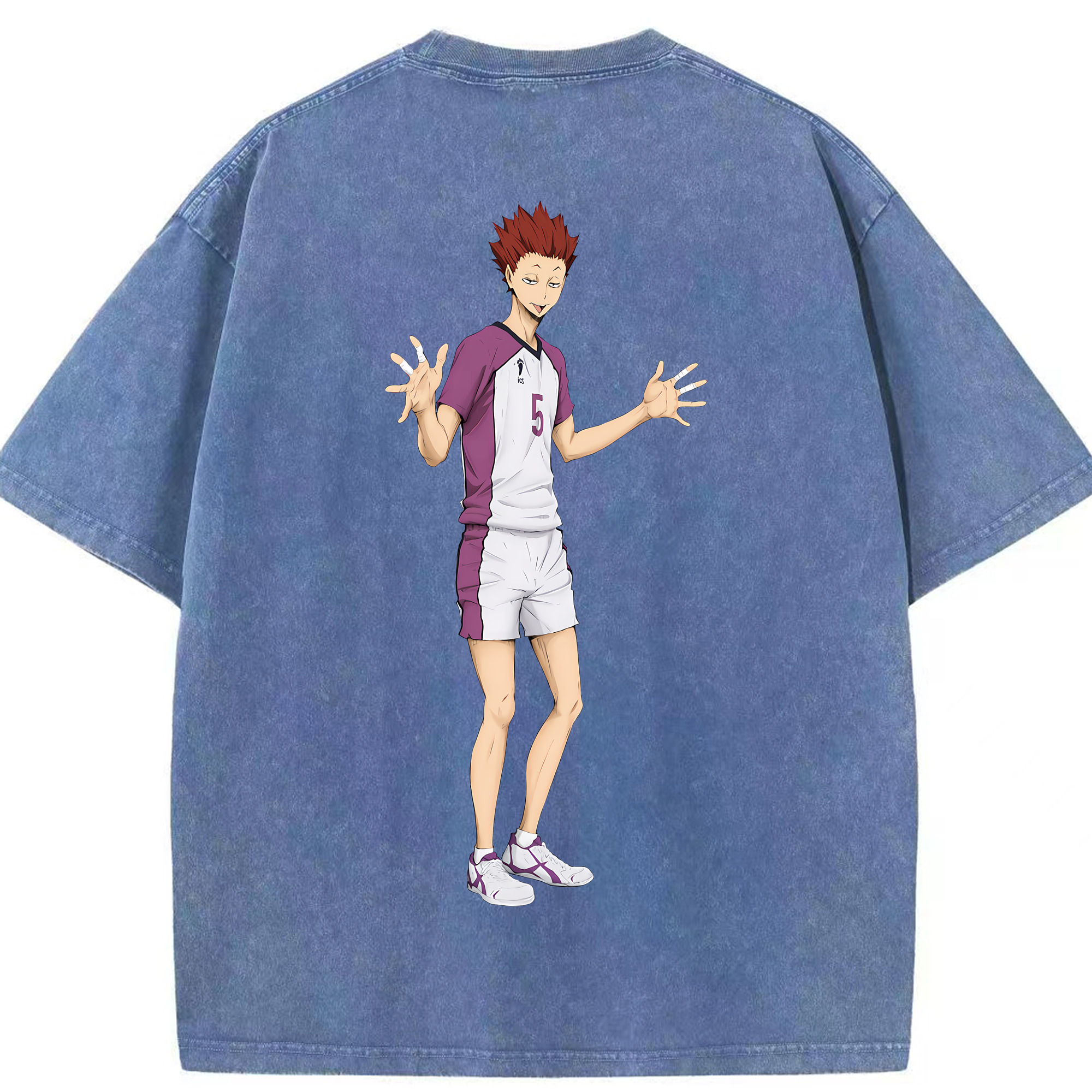 （画像用） ハイキュー!! Haikyu!! 綿100% ヴィンテージ風 半袖Tシャツ（背面プリント）