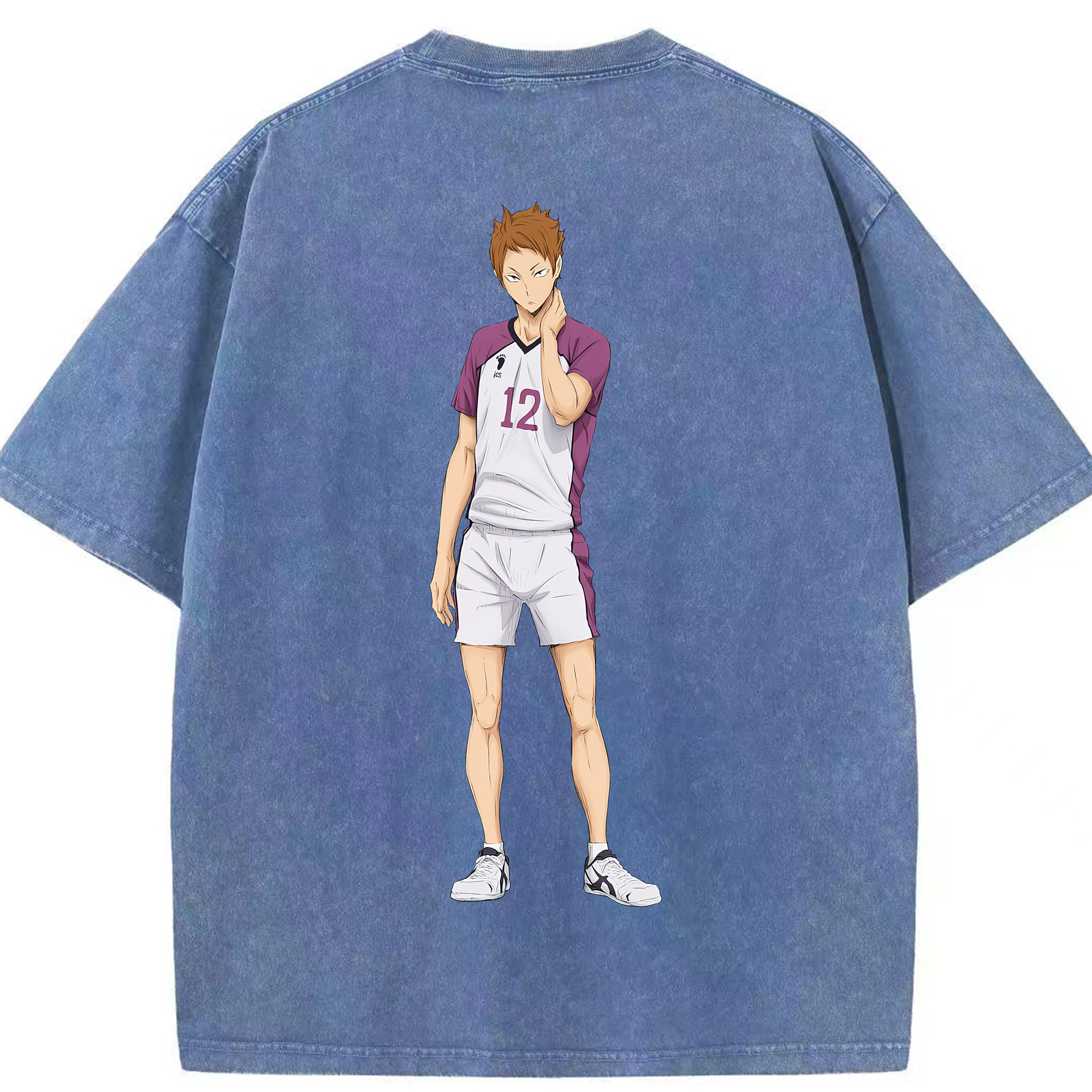 （画像用） ハイキュー!! Haikyu!! 綿100% ヴィンテージ風 半袖Tシャツ（背面プリント）