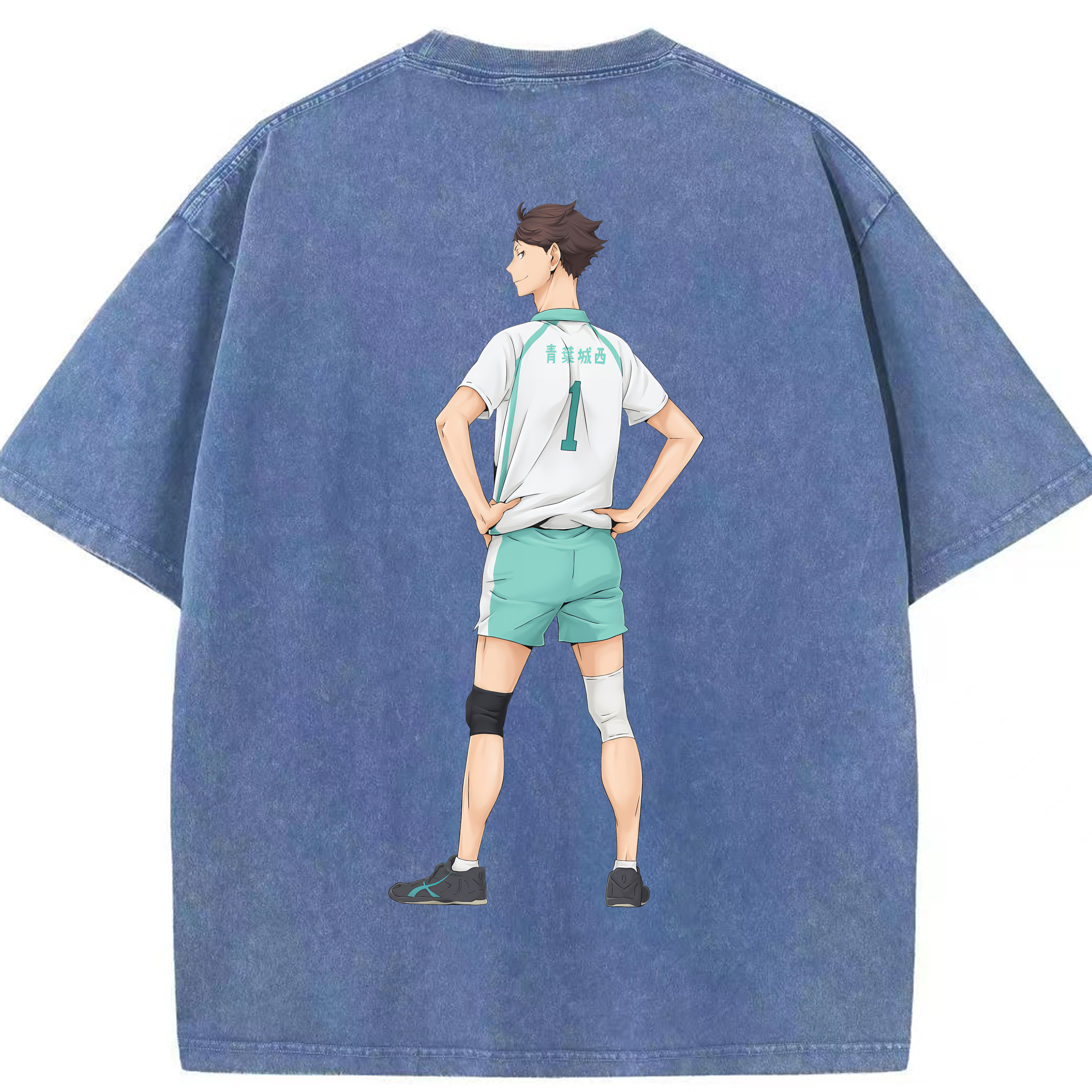 （画像用） ハイキュー!! Haikyu!! 綿100% ヴィンテージ風 半袖Tシャツ（背面プリント）