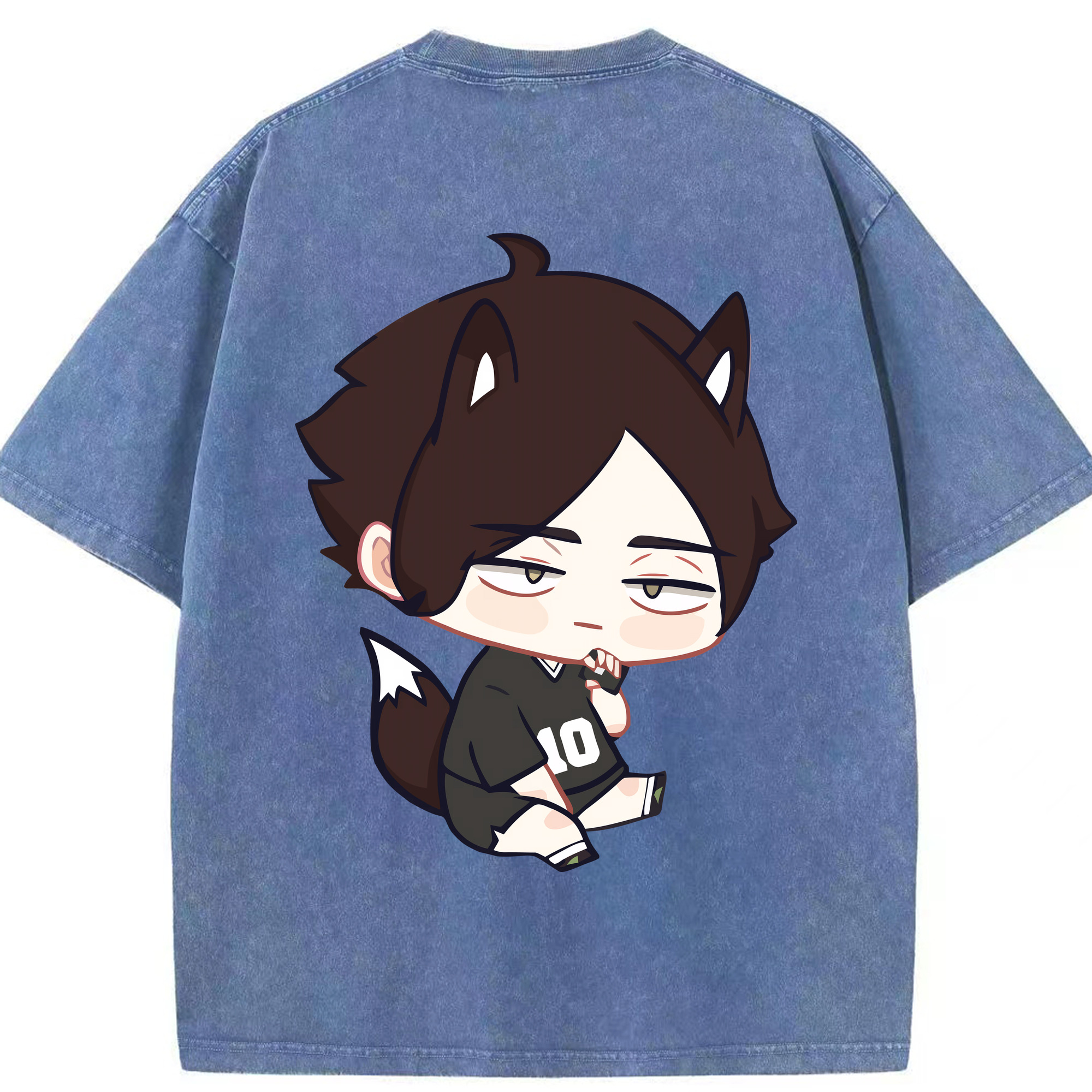 （画像用） ハイキュー!! Haikyu!! 綿100% ヴィンテージ風 半袖Tシャツ（背面プリント）