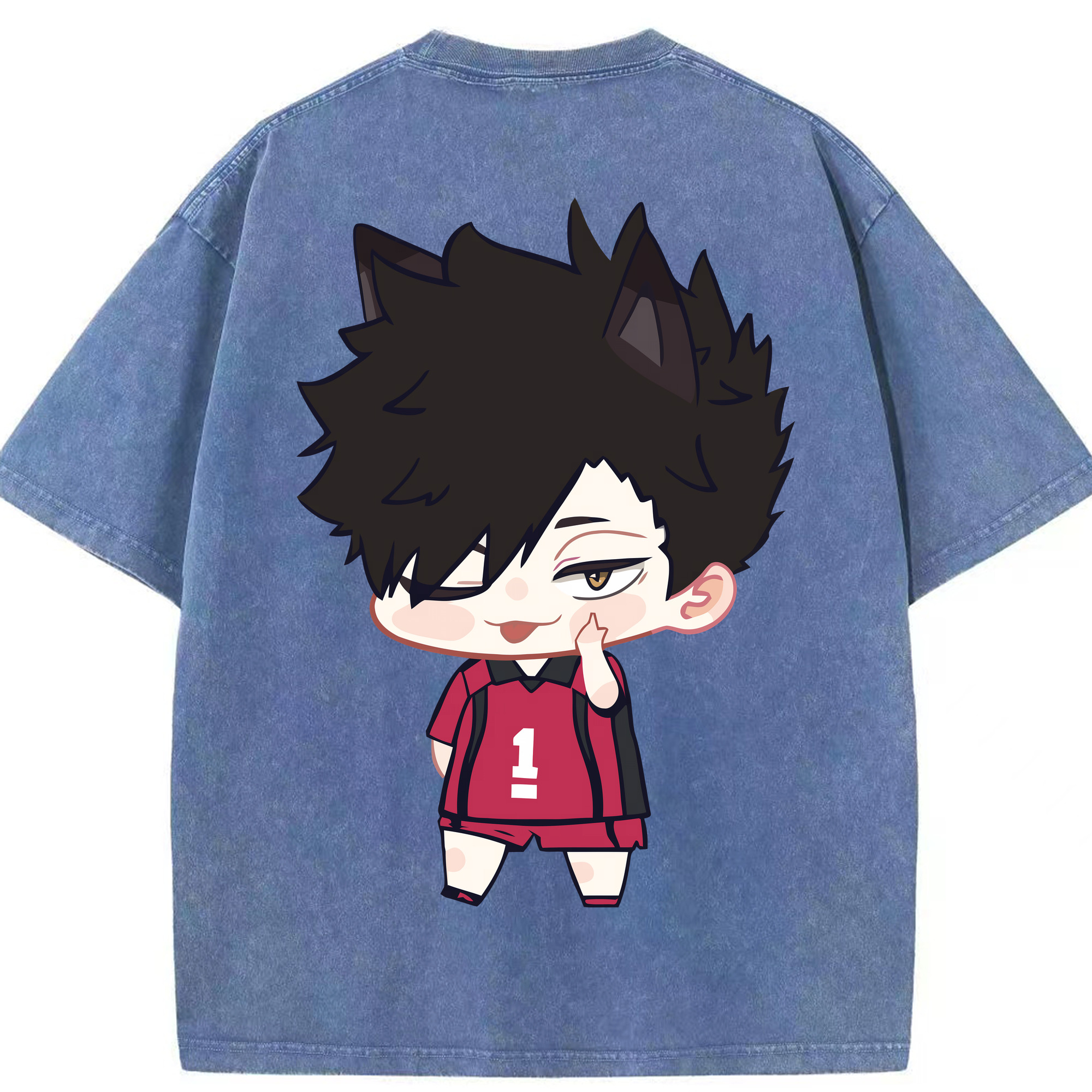 （画像用） ハイキュー!! Haikyu!! 綿100% ヴィンテージ風 半袖Tシャツ（背面プリント）