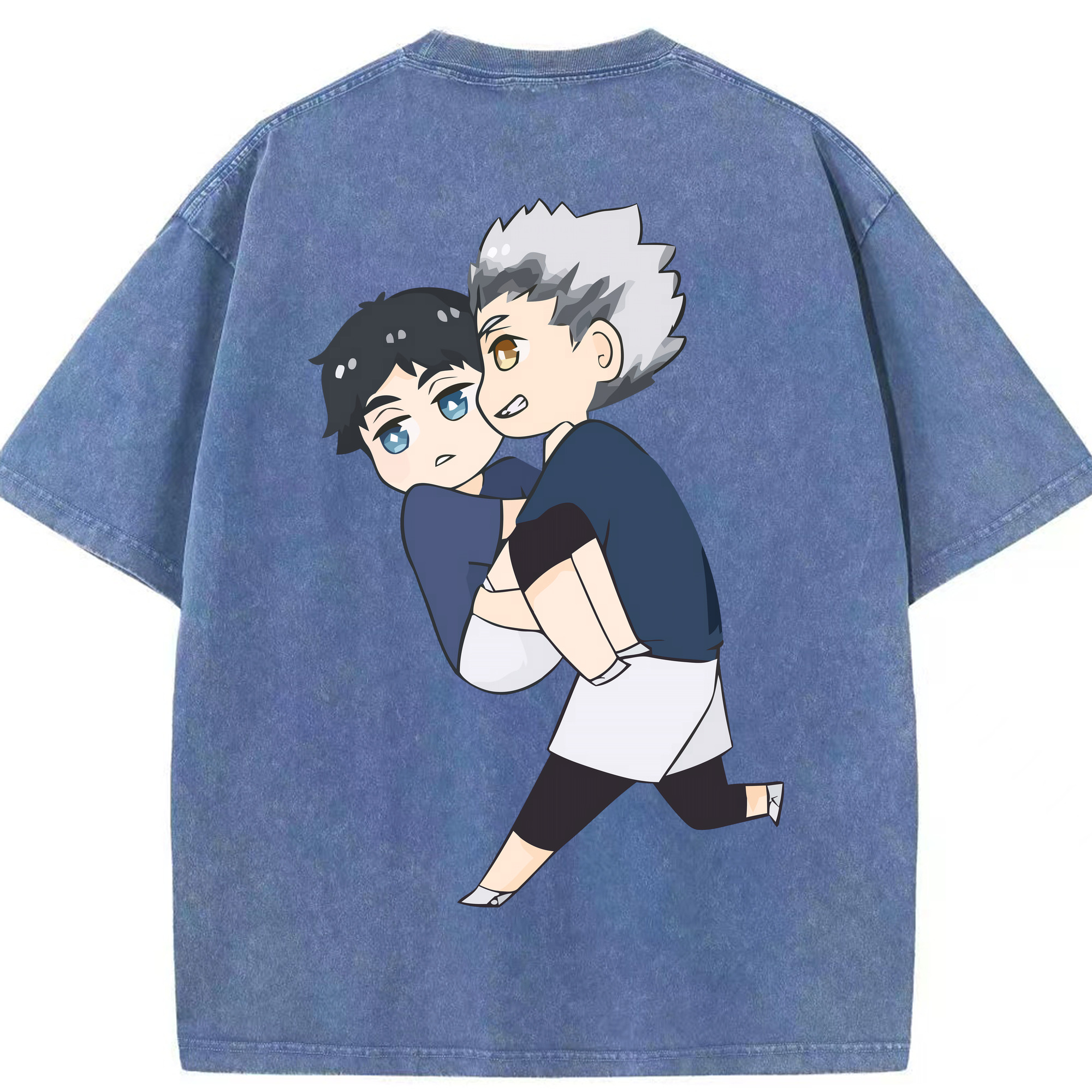 （画像用） ハイキュー!! Haikyu!! 綿100% ヴィンテージ風 半袖Tシャツ（背面プリント）