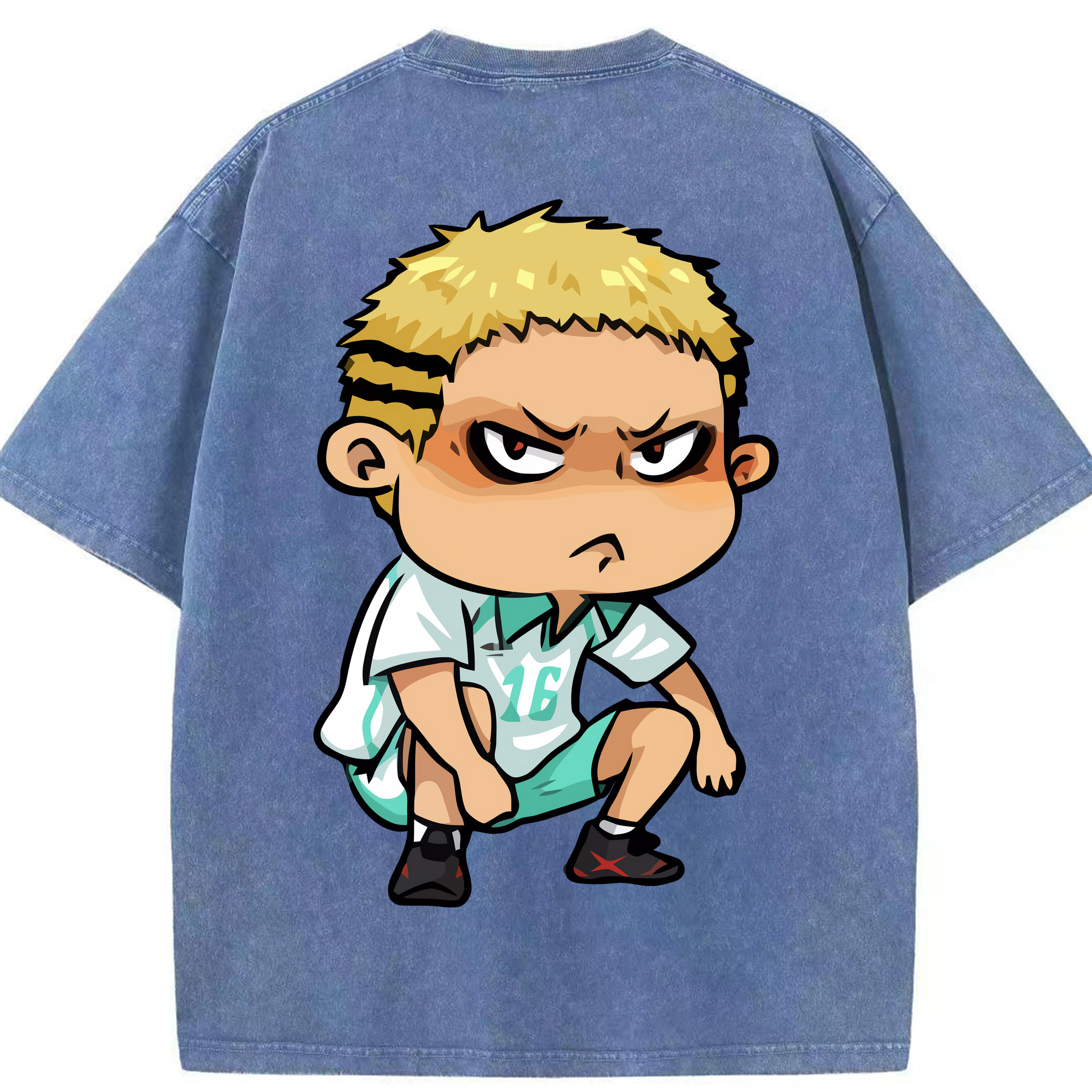 （画像用） ハイキュー!! Haikyu!! 綿100% ヴィンテージ風 半袖Tシャツ（背面プリント）