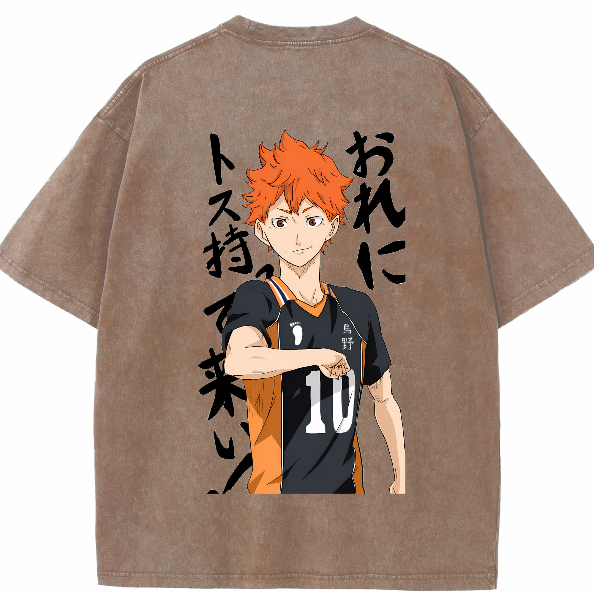 （画像用） ハイキュー!! Haikyu!! 綿100% ヴィンテージ風 半袖Tシャツ（背面プリント）