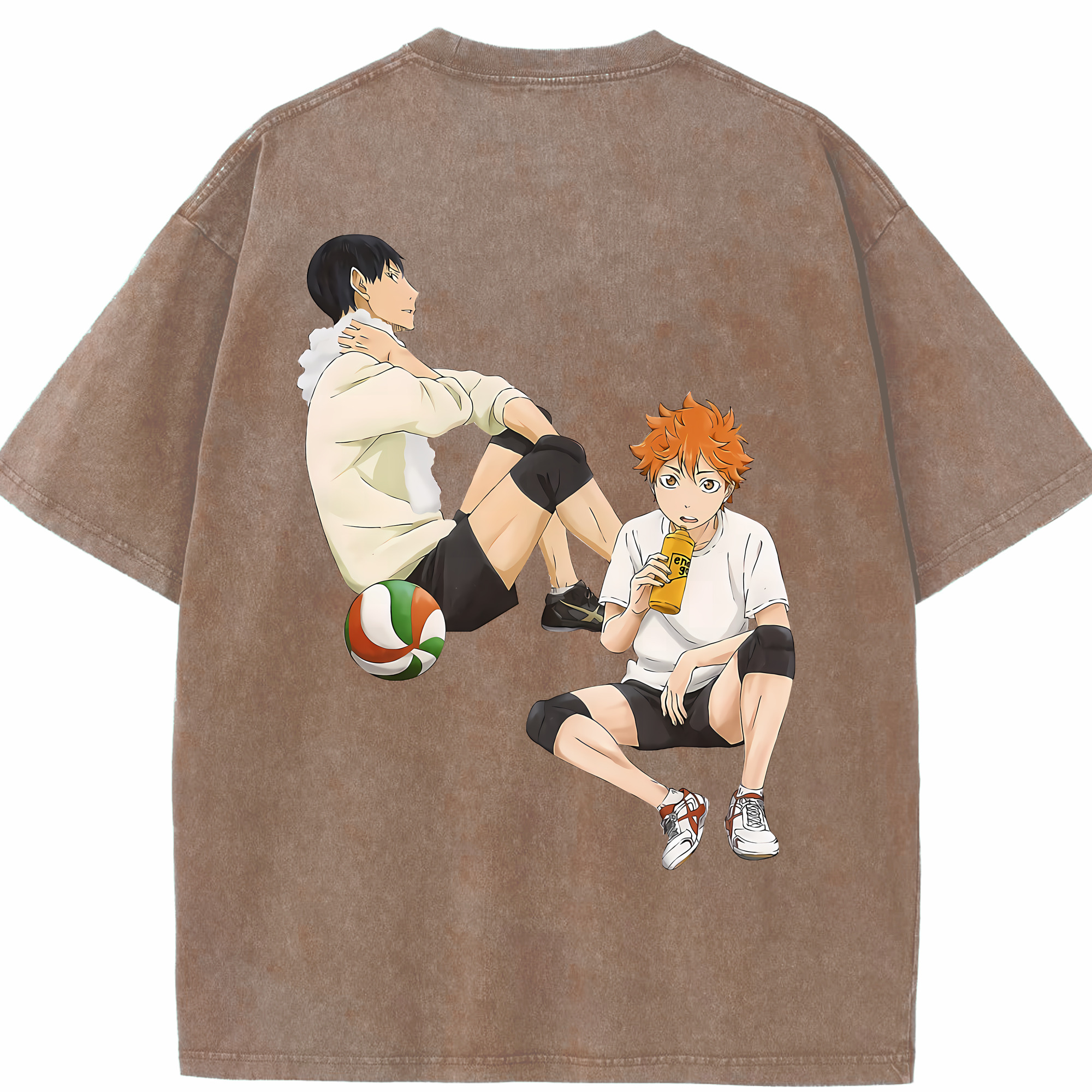 （画像用） ハイキュー!! Haikyu!! 綿100% ヴィンテージ風 半袖Tシャツ（背面プリント）