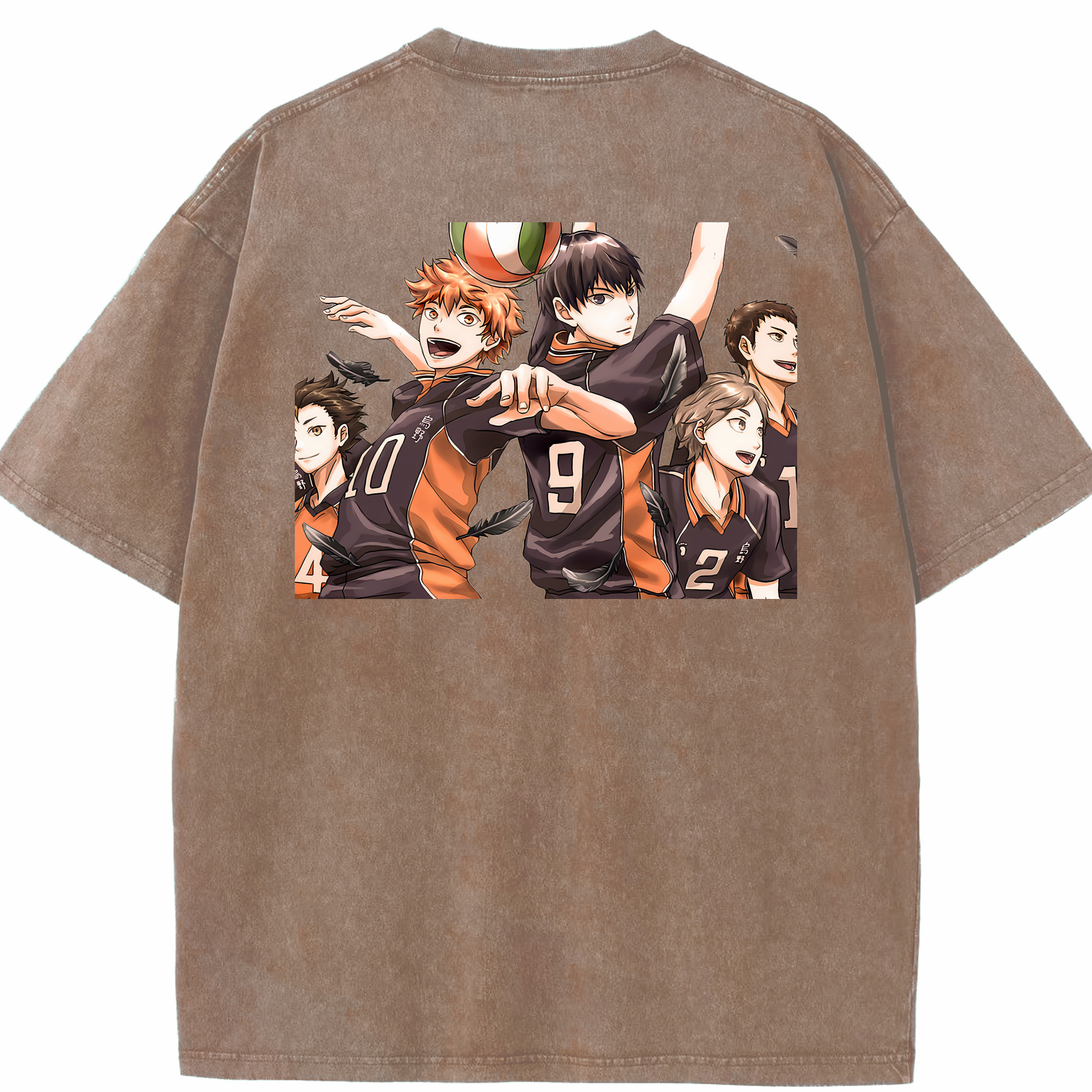 （画像用） ハイキュー!! Haikyu!! 綿100% ヴィンテージ風 半袖Tシャツ（背面プリント）