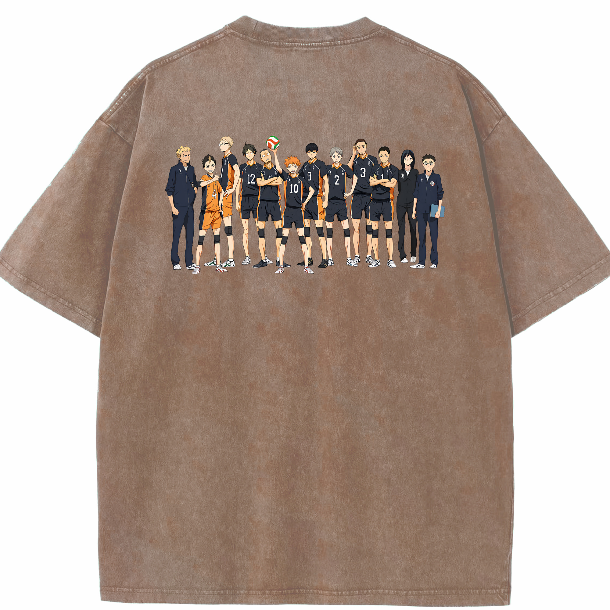 （画像用） ハイキュー!! Haikyu!! 綿100% ヴィンテージ風 半袖Tシャツ（背面プリント）