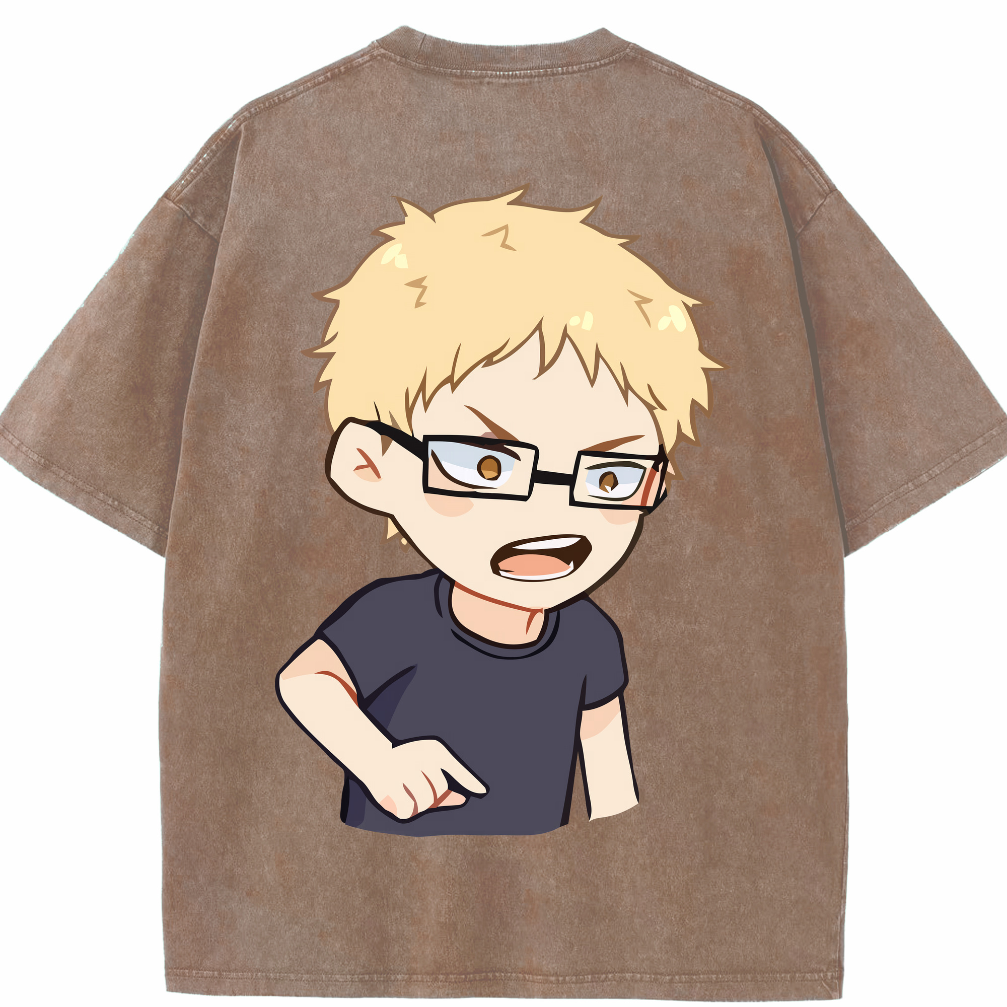 （画像用） ハイキュー!! Haikyu!! 綿100% ヴィンテージ風 半袖Tシャツ（背面プリント）
