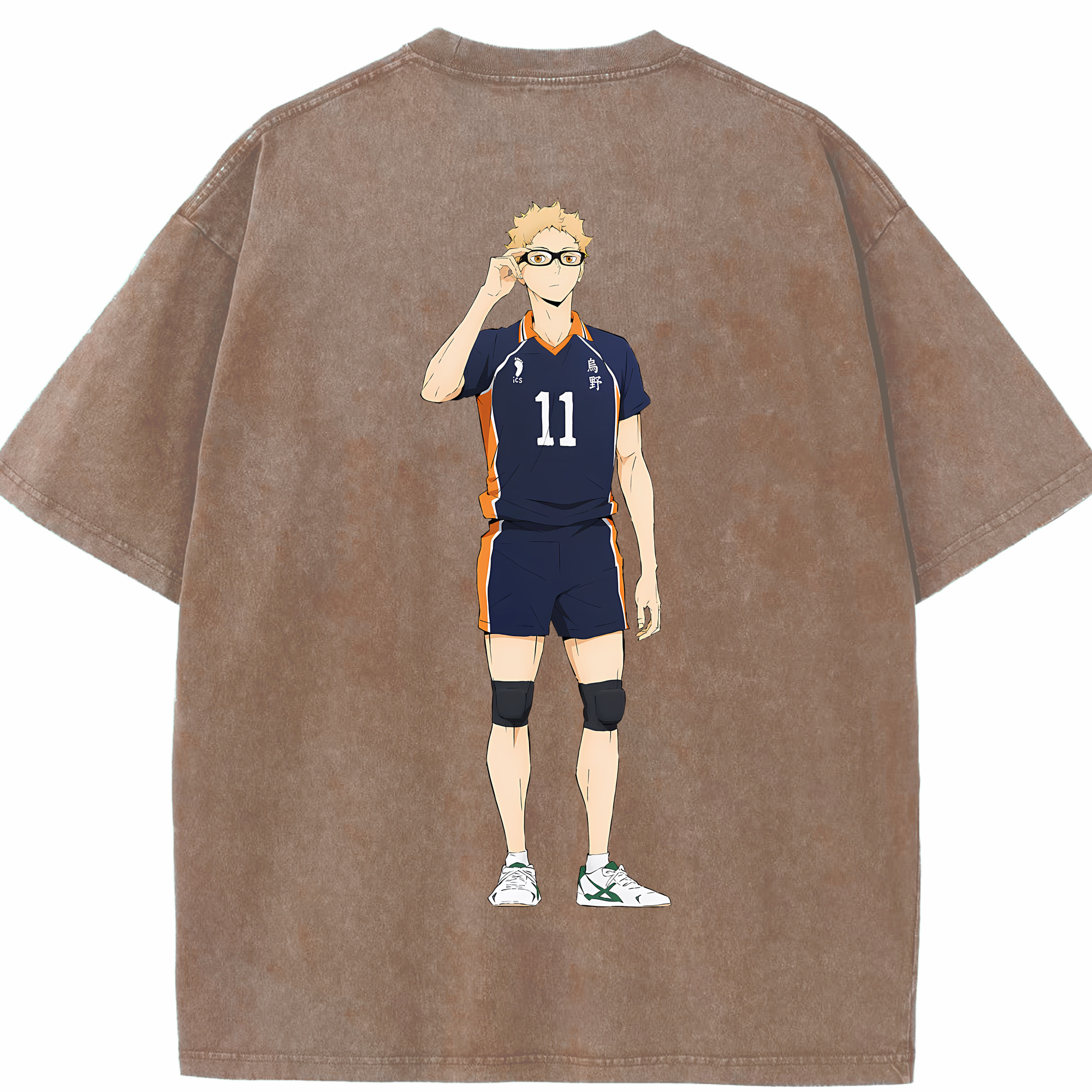 （画像用） ハイキュー!! Haikyu!! 綿100% ヴィンテージ風 半袖Tシャツ（背面プリント）