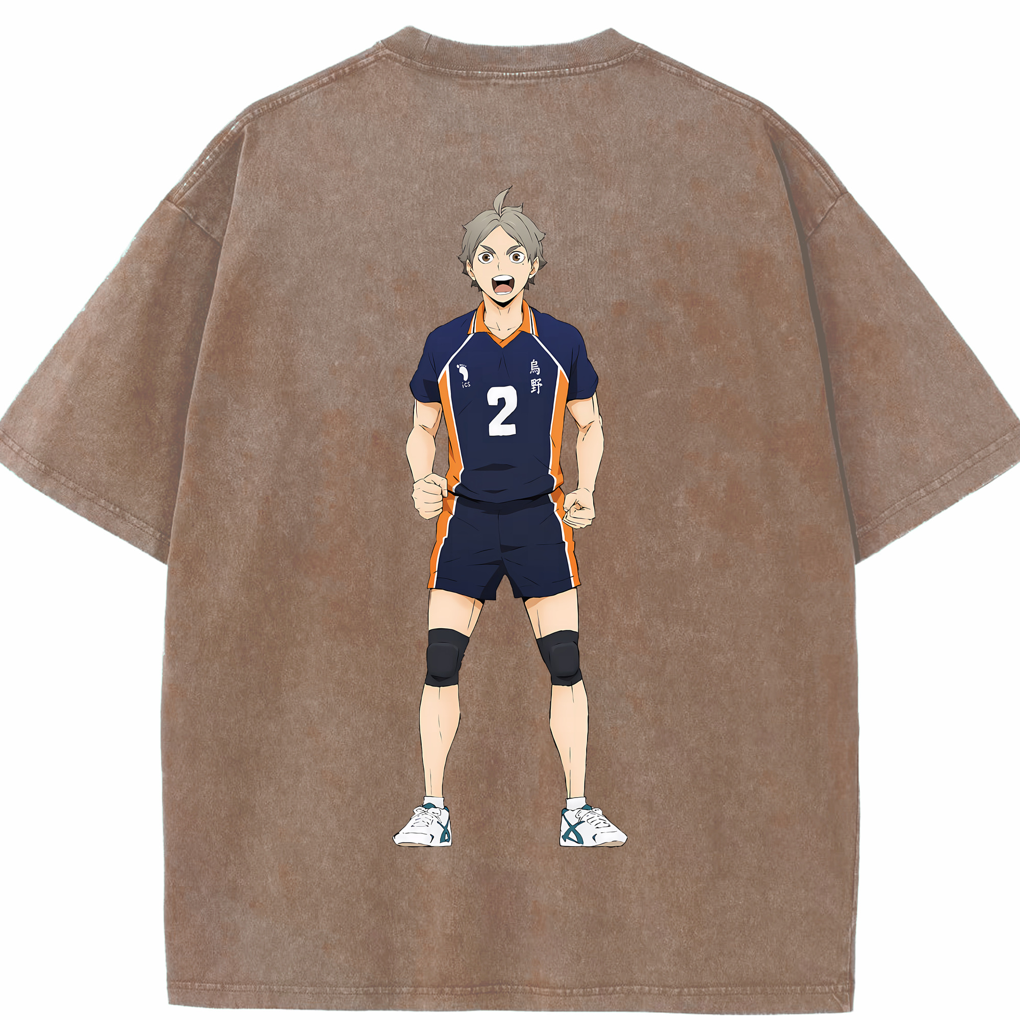 （画像用） ハイキュー!! Haikyu!! 綿100% ヴィンテージ風 半袖Tシャツ（背面プリント）