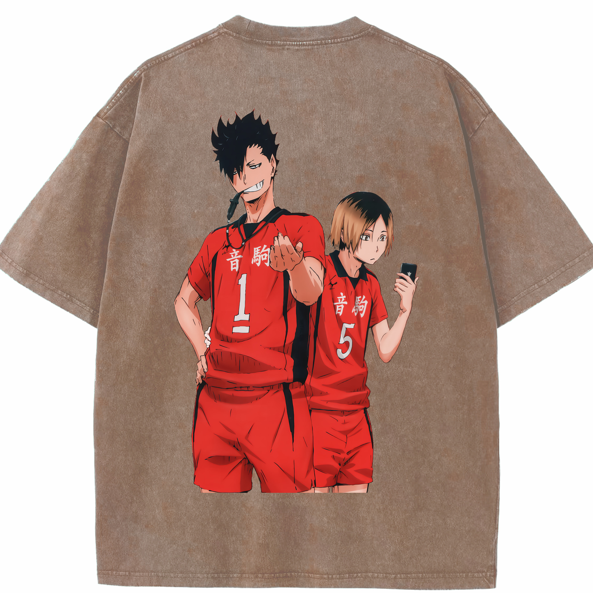 （画像用） ハイキュー!! Haikyu!! 綿100% ヴィンテージ風 半袖Tシャツ（背面プリント）