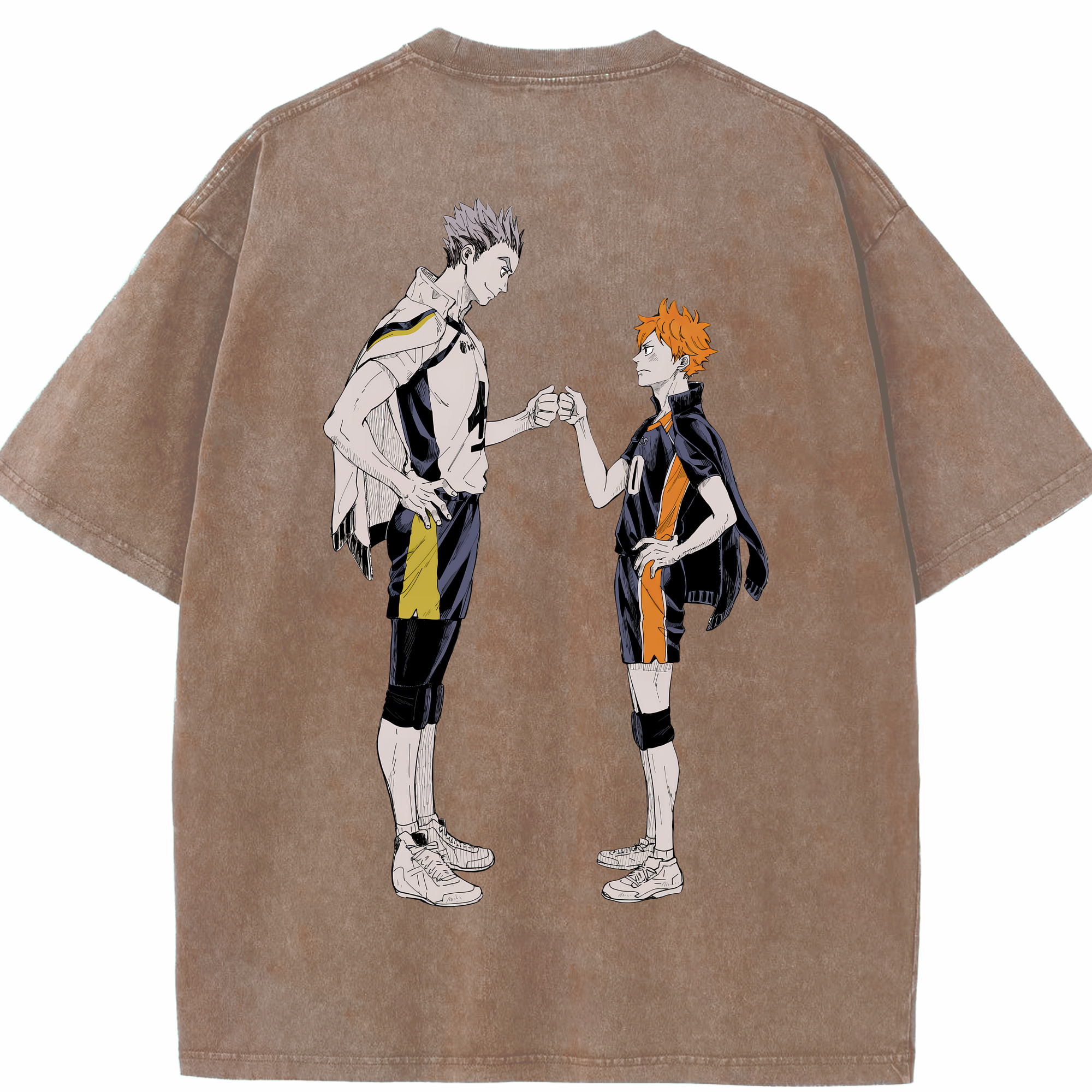 （画像用） ハイキュー!! Haikyu!! 綿100% ヴィンテージ風 半袖Tシャツ（背面プリント）