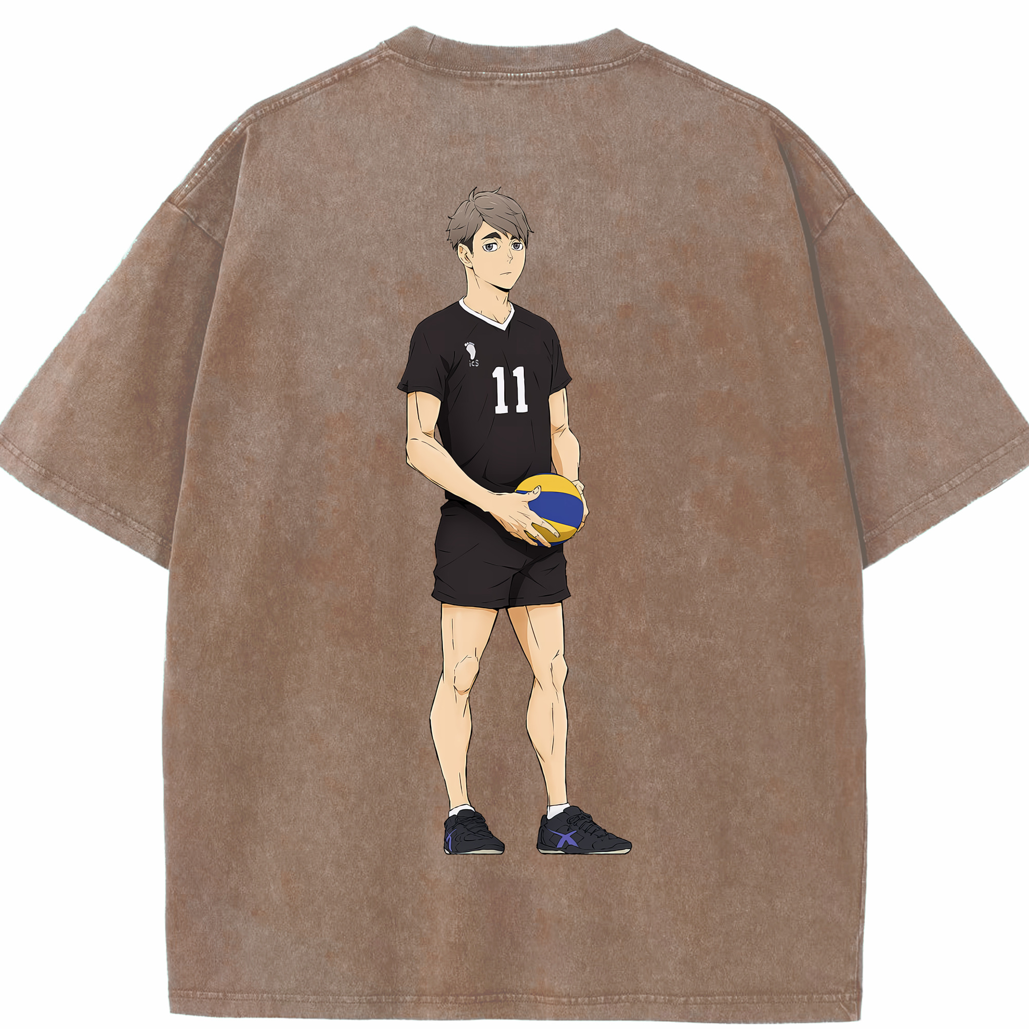 （画像用） ハイキュー!! Haikyu!! 綿100% ヴィンテージ風 半袖Tシャツ（背面プリント）