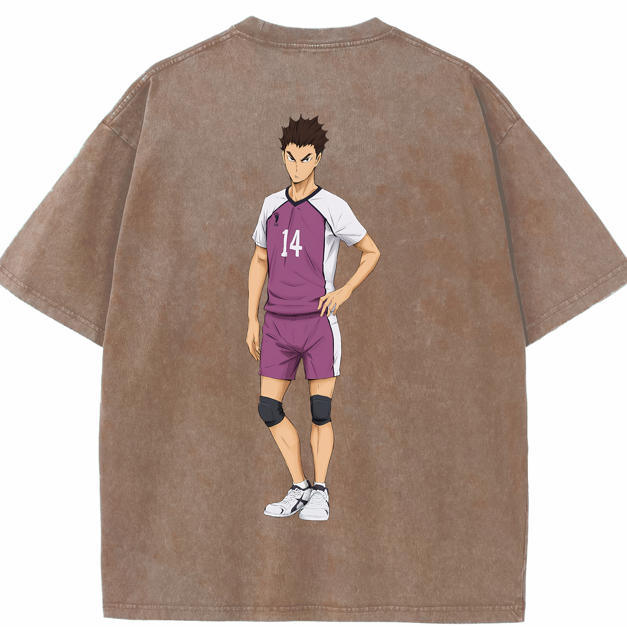 （画像用） ハイキュー!! Haikyu!! 綿100% ヴィンテージ風 半袖Tシャツ（背面プリント）