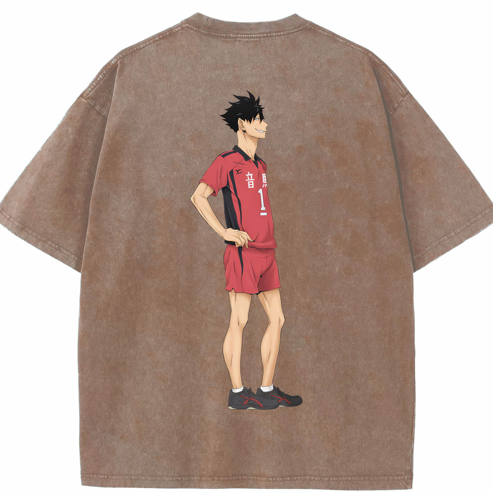 （画像用） ハイキュー!! Haikyu!! 綿100% ヴィンテージ風 半袖Tシャツ（背面プリント）