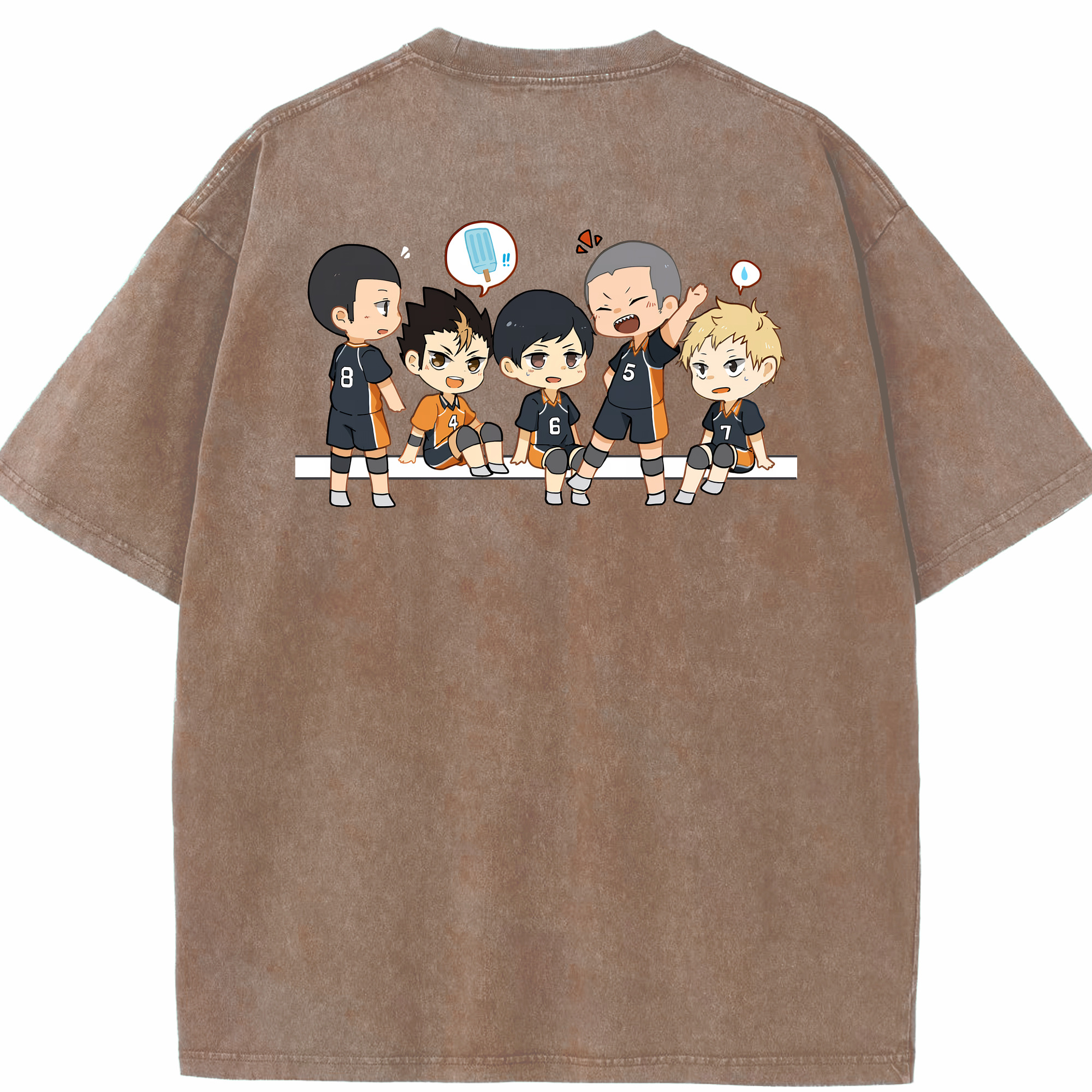 （画像用） ハイキュー!! Haikyu!! 綿100% ヴィンテージ風 半袖Tシャツ（背面プリント）