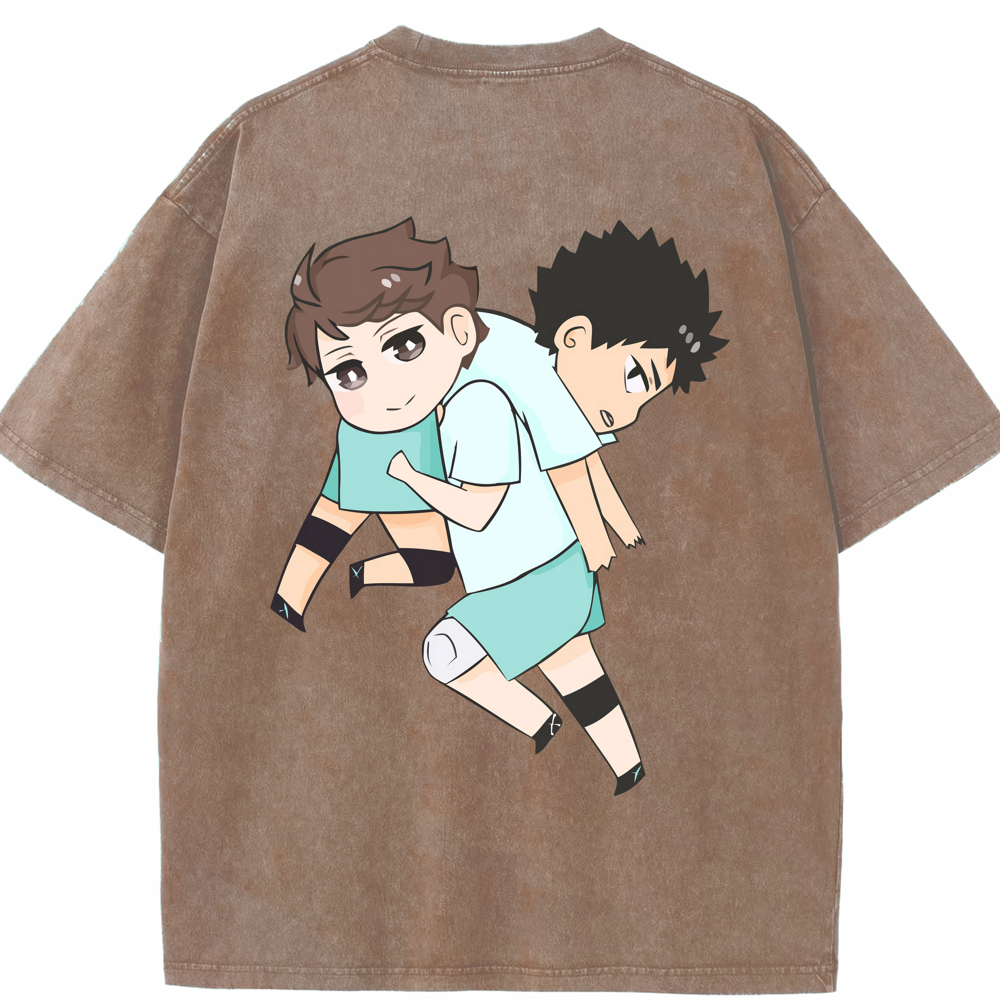 （画像用） ハイキュー!! Haikyu!! 綿100% ヴィンテージ風 半袖Tシャツ（背面プリント）