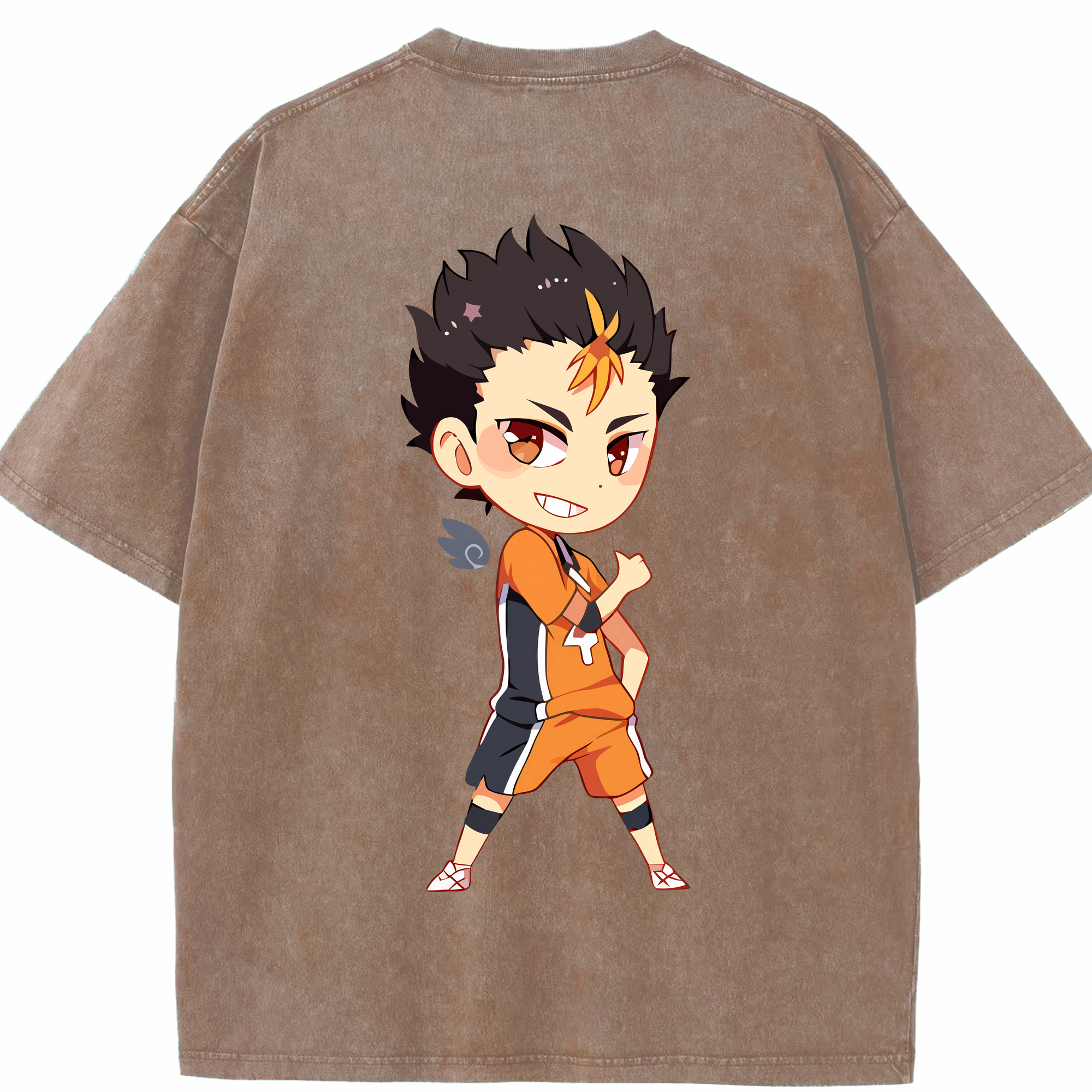 （画像用） ハイキュー!! Haikyu!! 綿100% ヴィンテージ風 半袖Tシャツ（背面プリント）