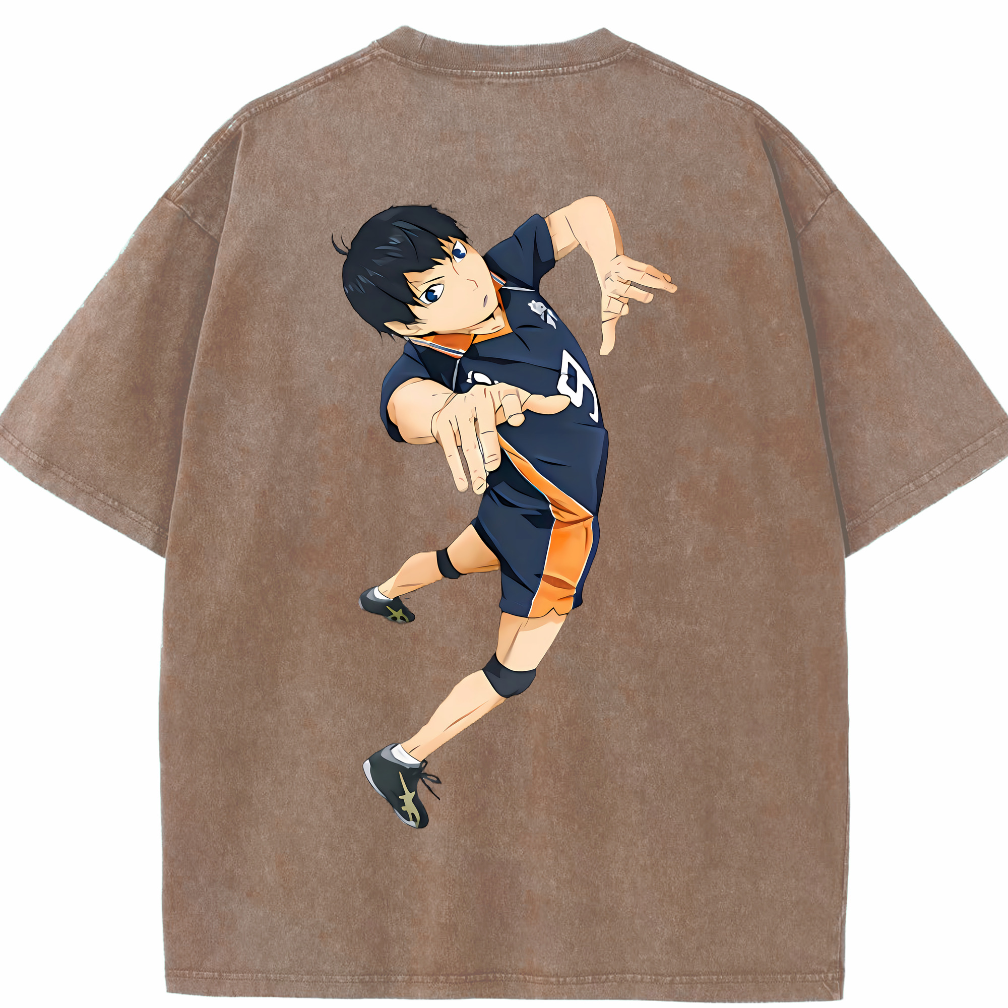 （画像用） ハイキュー!! Haikyu!! 綿100% ヴィンテージ風 半袖Tシャツ（背面プリント）