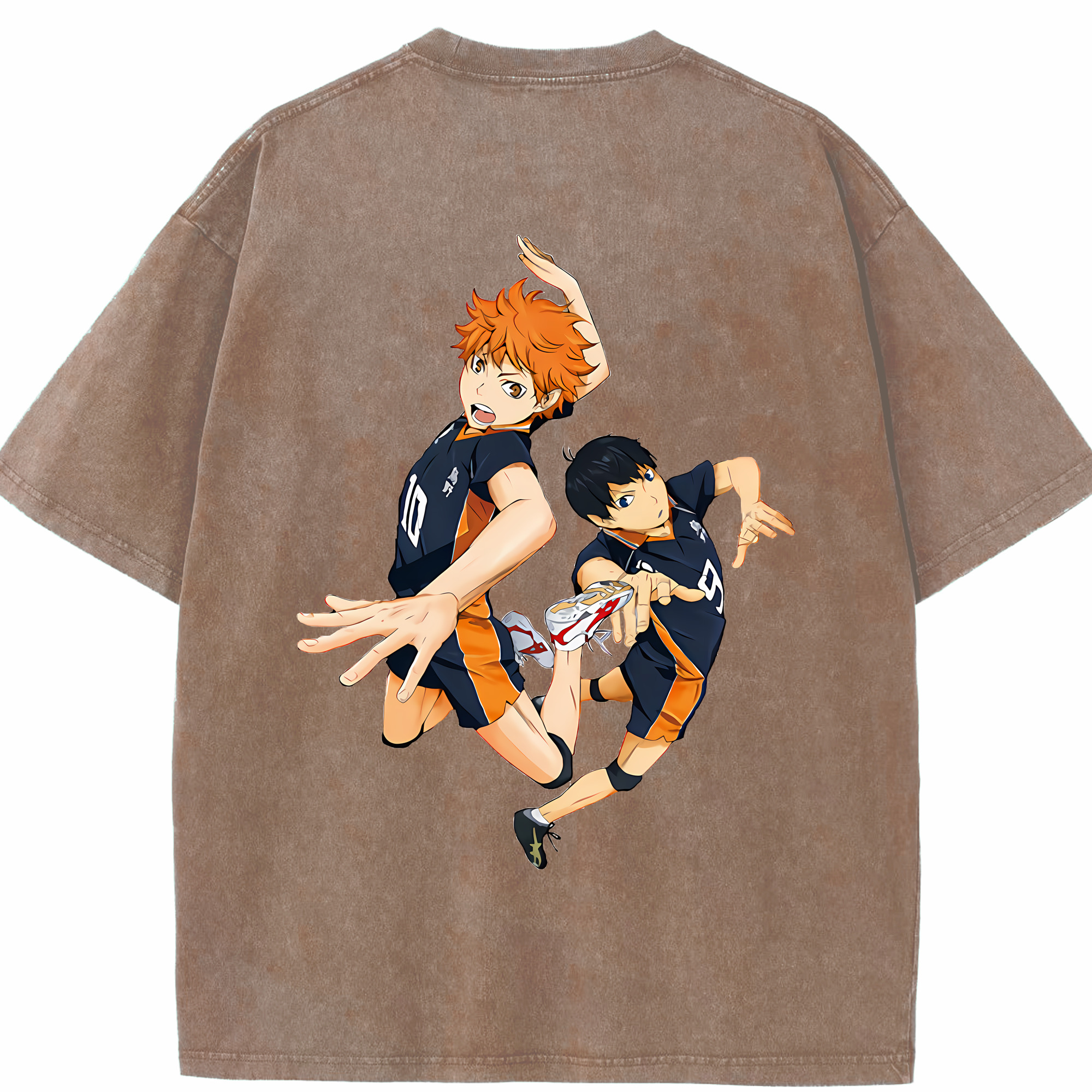 （画像用） ハイキュー!! Haikyu!! 綿100% ヴィンテージ風 半袖Tシャツ（背面プリント）