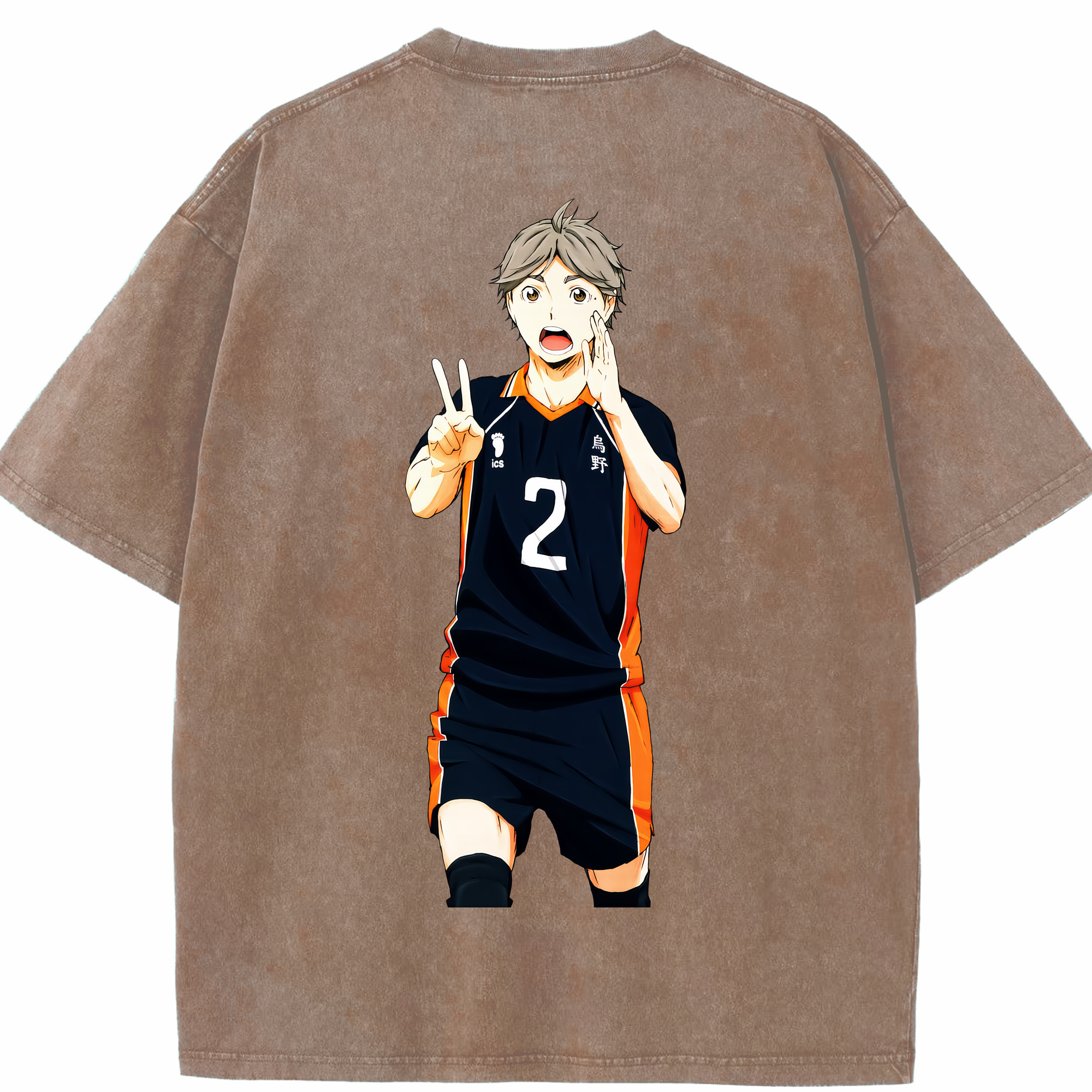 （画像用） ハイキュー!! Haikyu!! 綿100% ヴィンテージ風 半袖Tシャツ（背面プリント）