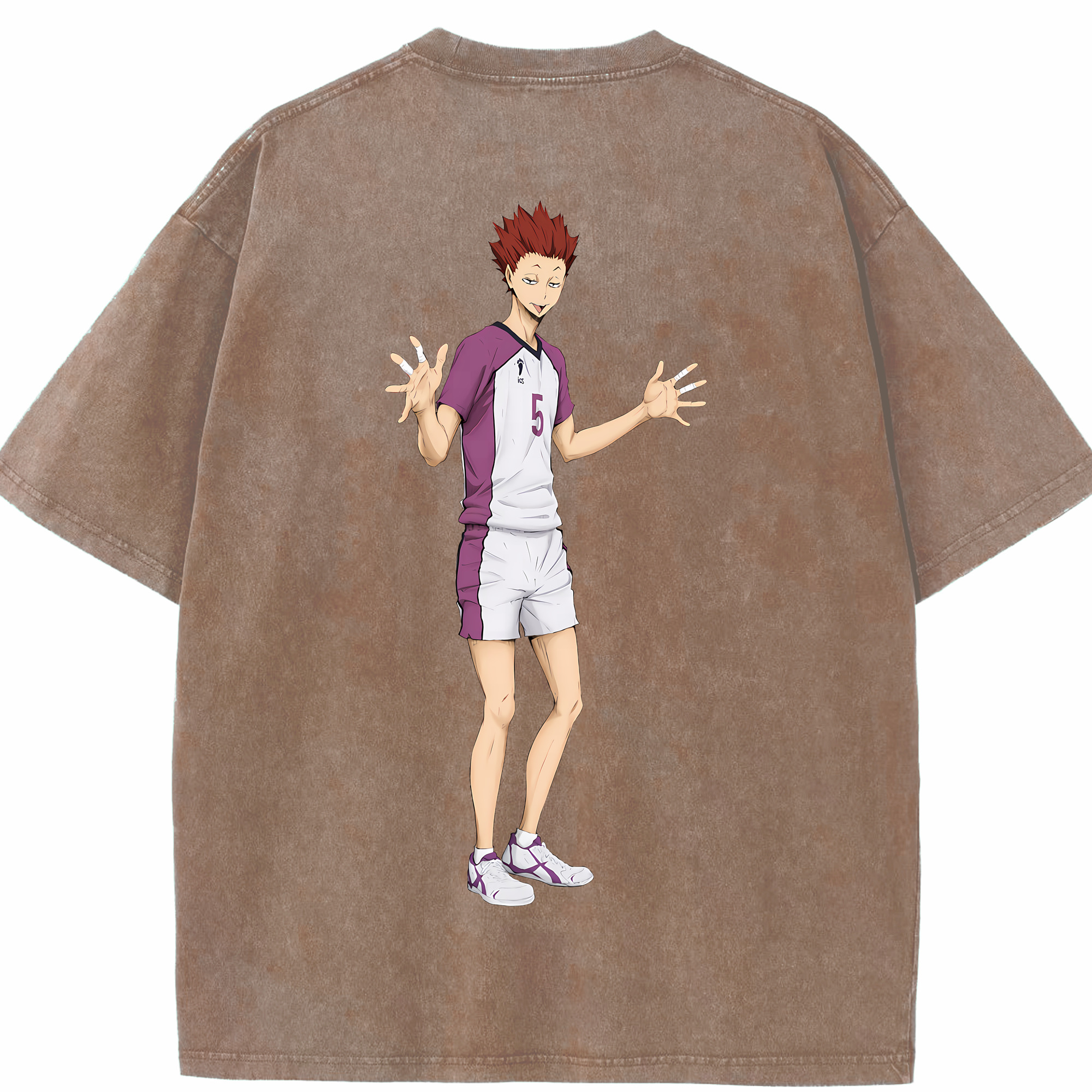 （画像用） ハイキュー!! Haikyu!! 綿100% ヴィンテージ風 半袖Tシャツ（背面プリント）