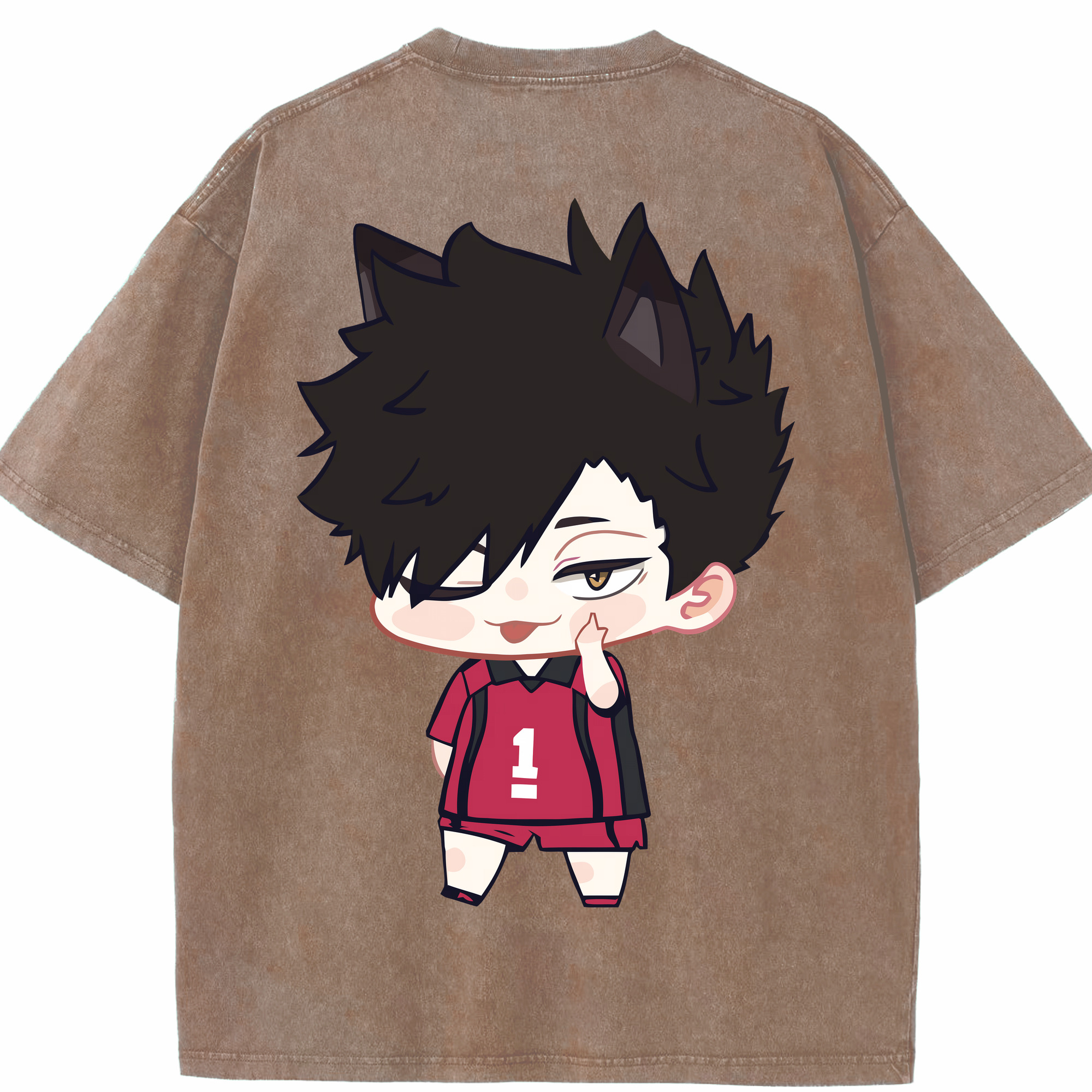 （画像用） ハイキュー!! Haikyu!! 綿100% ヴィンテージ風 半袖Tシャツ（背面プリント）