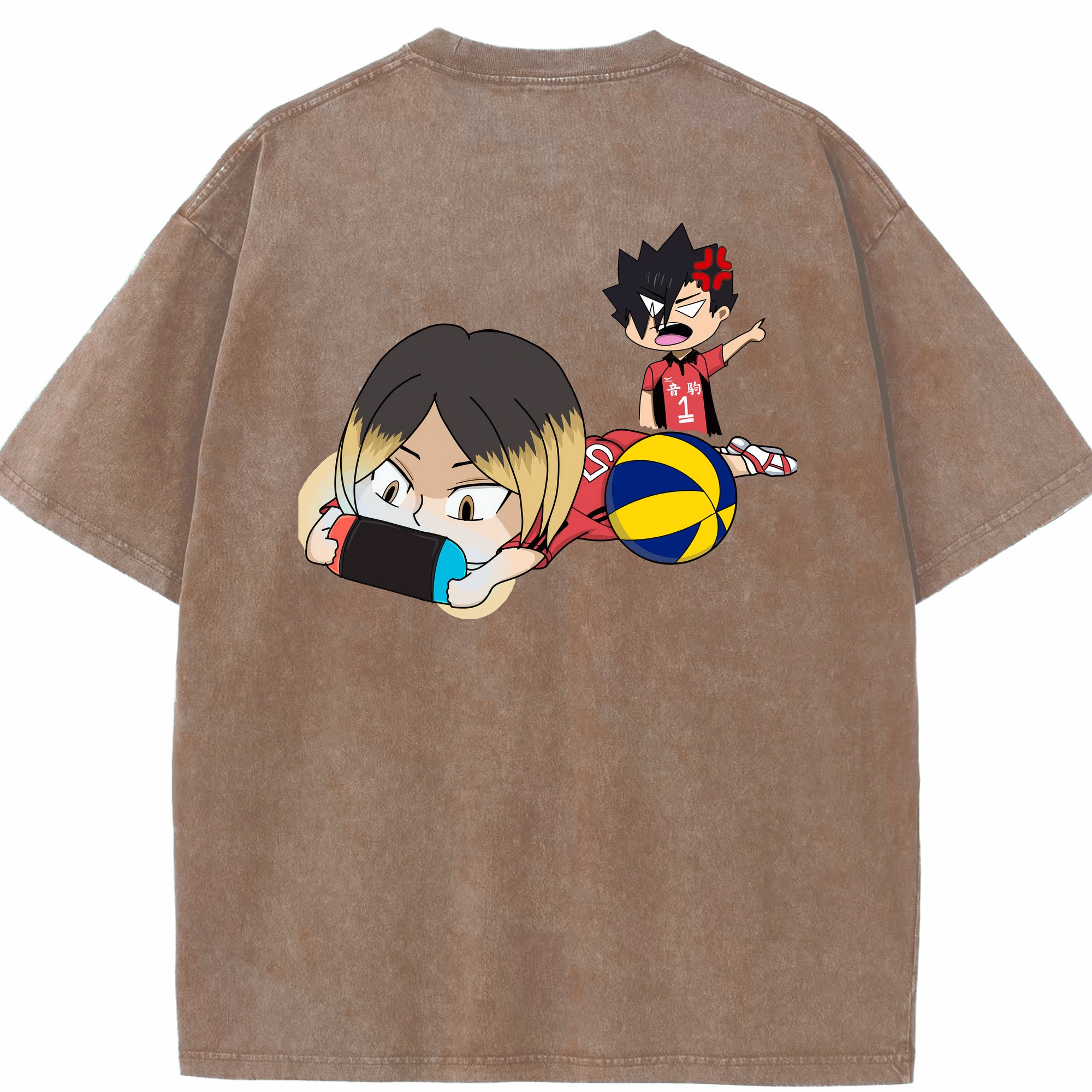 （画像用） ハイキュー!! Haikyu!! 綿100% ヴィンテージ風 半袖Tシャツ（背面プリント）