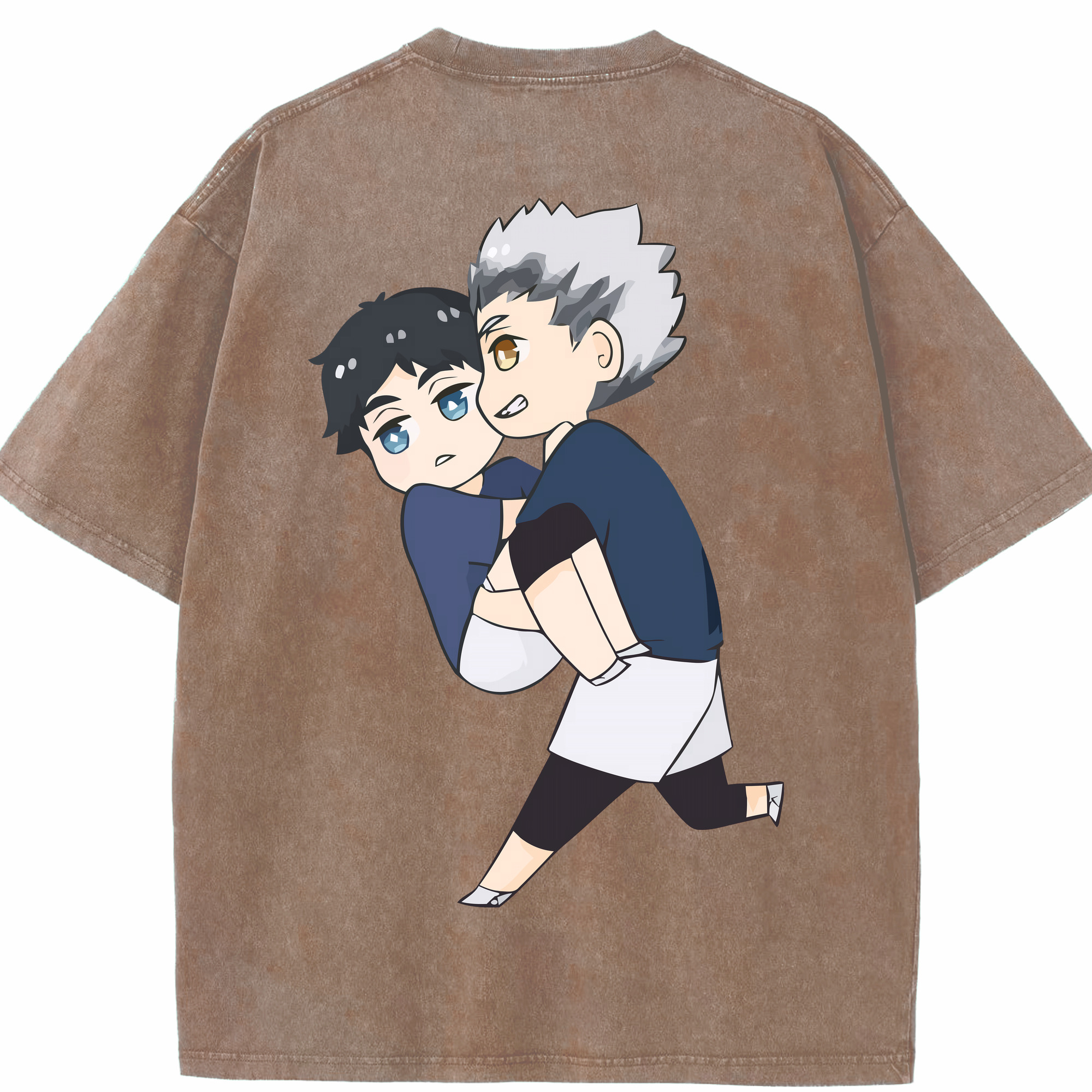（画像用） ハイキュー!! Haikyu!! 綿100% ヴィンテージ風 半袖Tシャツ（背面プリント）