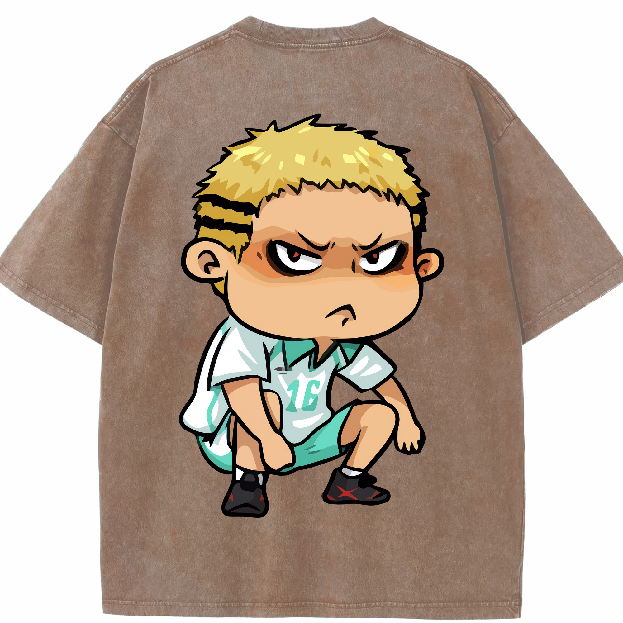 （画像用） ハイキュー!! Haikyu!! 綿100% ヴィンテージ風 半袖Tシャツ（背面プリント）