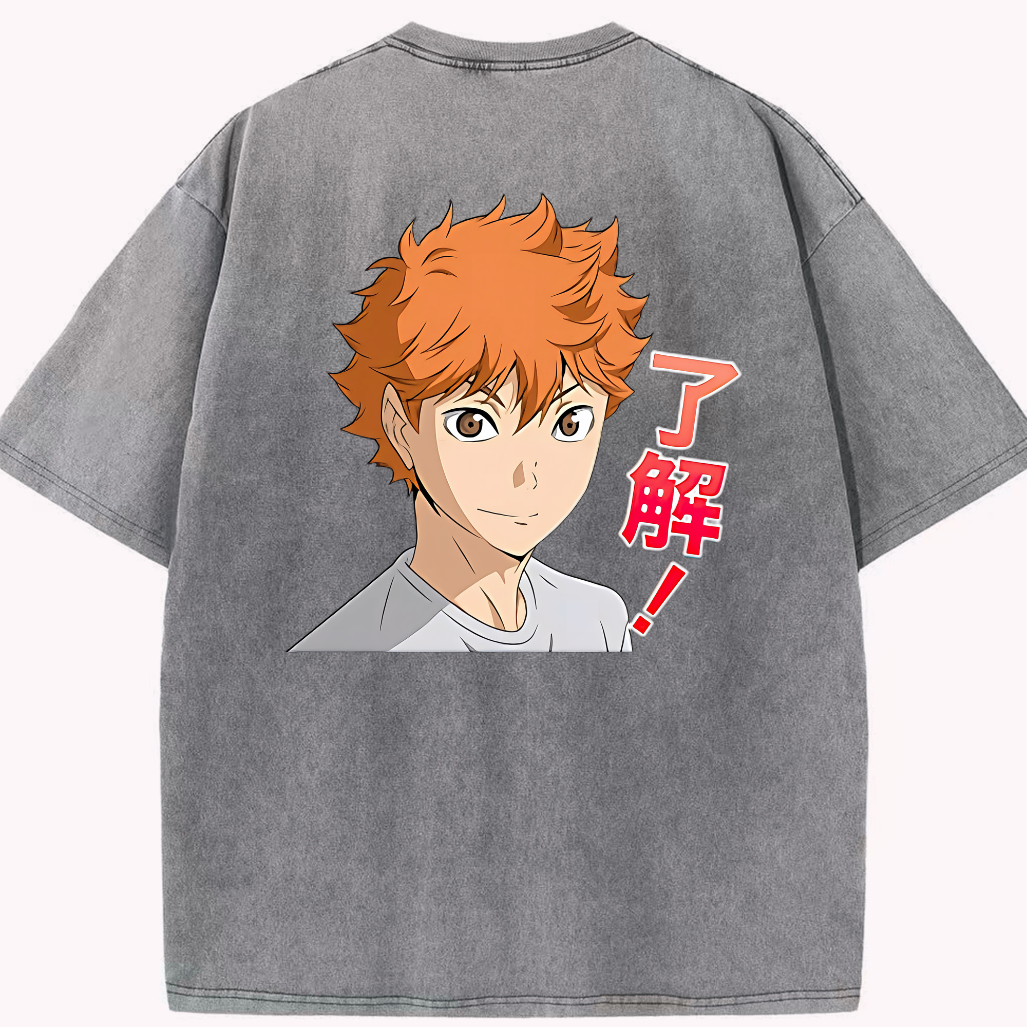 （画像用） ハイキュー!! Haikyu!! 綿100% ヴィンテージ風 半袖Tシャツ（背面プリント）