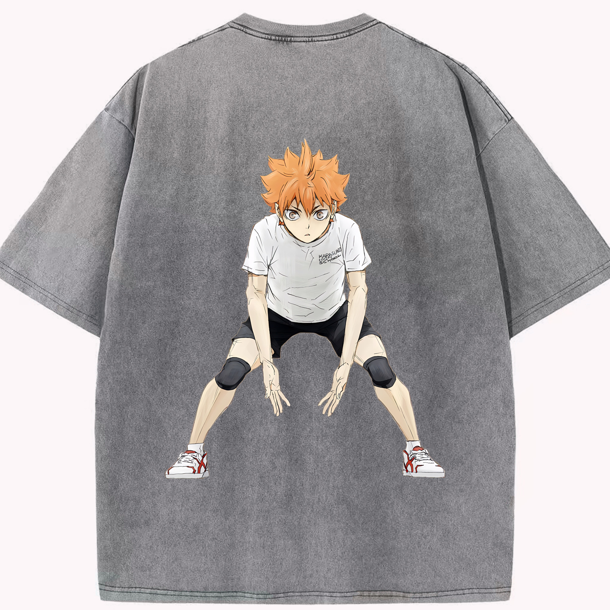 （画像用） ハイキュー!! Haikyu!! 綿100% ヴィンテージ風 半袖Tシャツ（背面プリント）