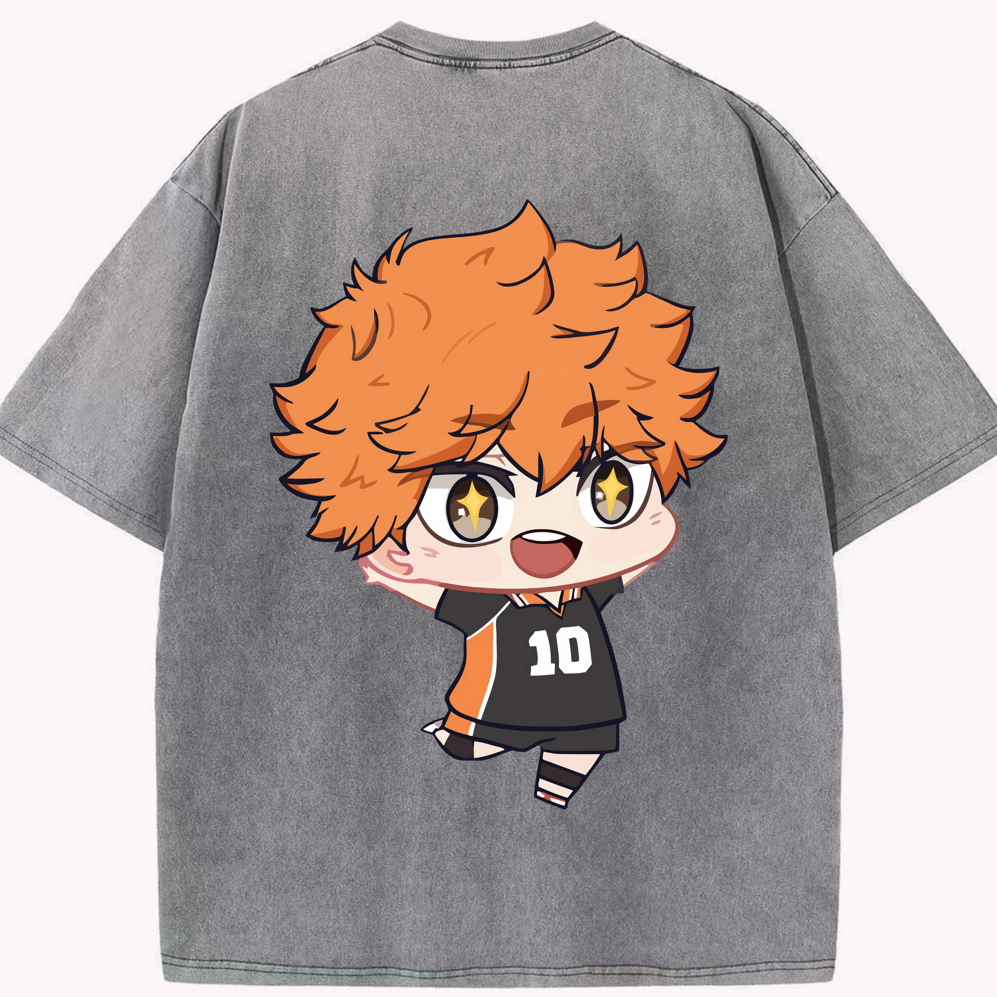 （画像用） ハイキュー!! Haikyu!! 綿100% ヴィンテージ風 半袖Tシャツ（背面プリント）