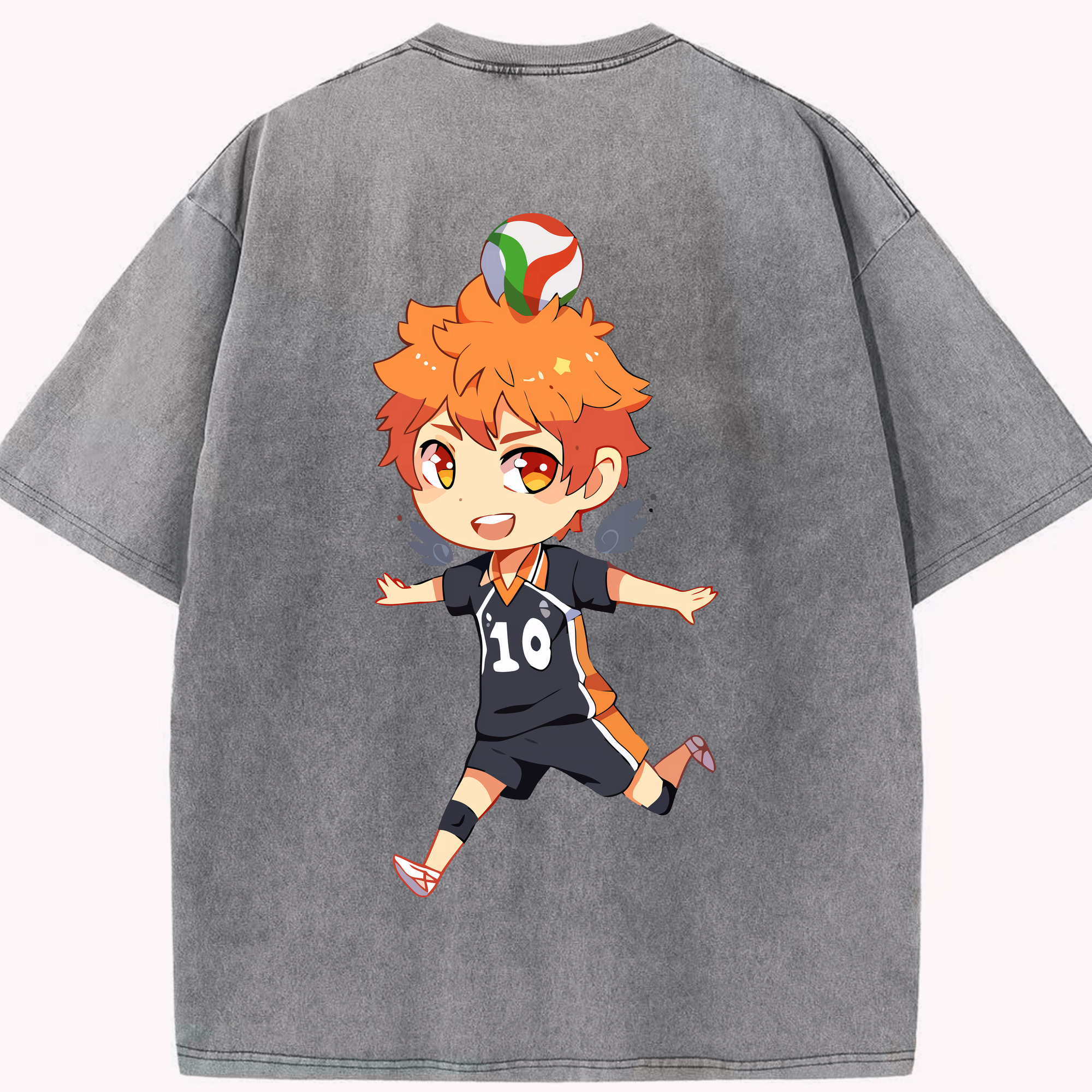 （画像用） ハイキュー!! Haikyu!! 綿100% ヴィンテージ風 半袖Tシャツ（背面プリント）