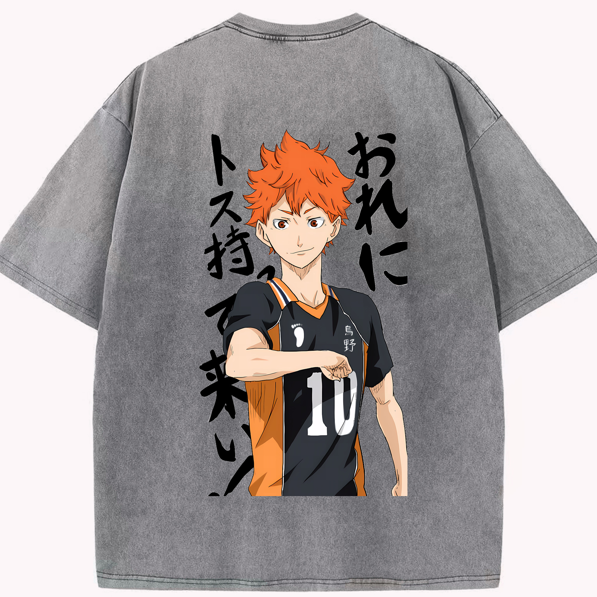 （画像用） ハイキュー!! Haikyu!! 綿100% ヴィンテージ風 半袖Tシャツ（背面プリント）