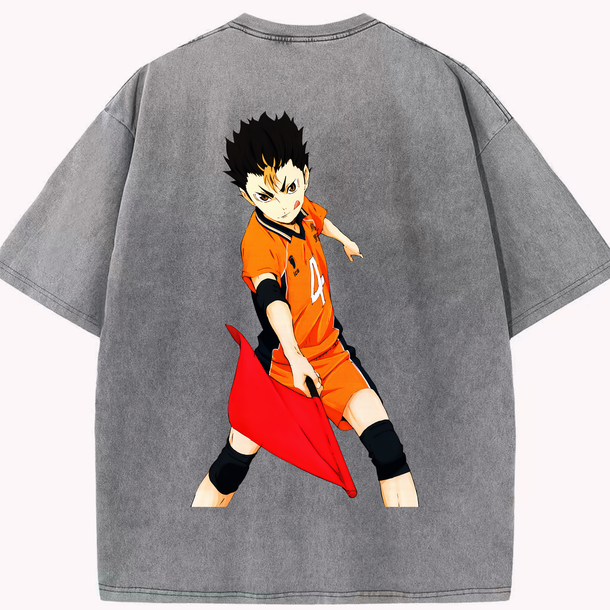 （画像用） ハイキュー!! Haikyu!! 綿100% ヴィンテージ風 半袖Tシャツ（背面プリント）