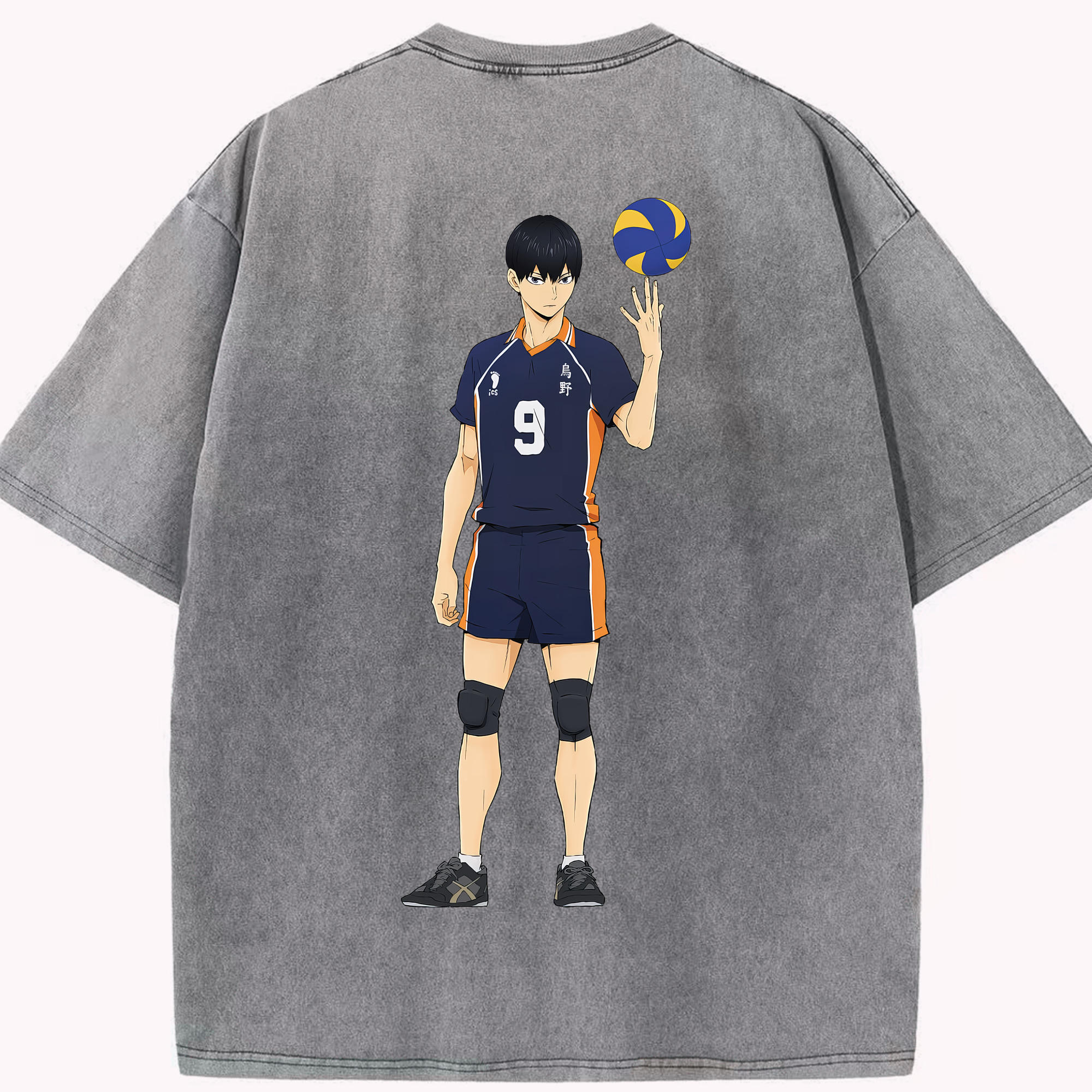 （画像用） ハイキュー!! Haikyu!! 綿100% ヴィンテージ風 半袖Tシャツ（背面プリント）