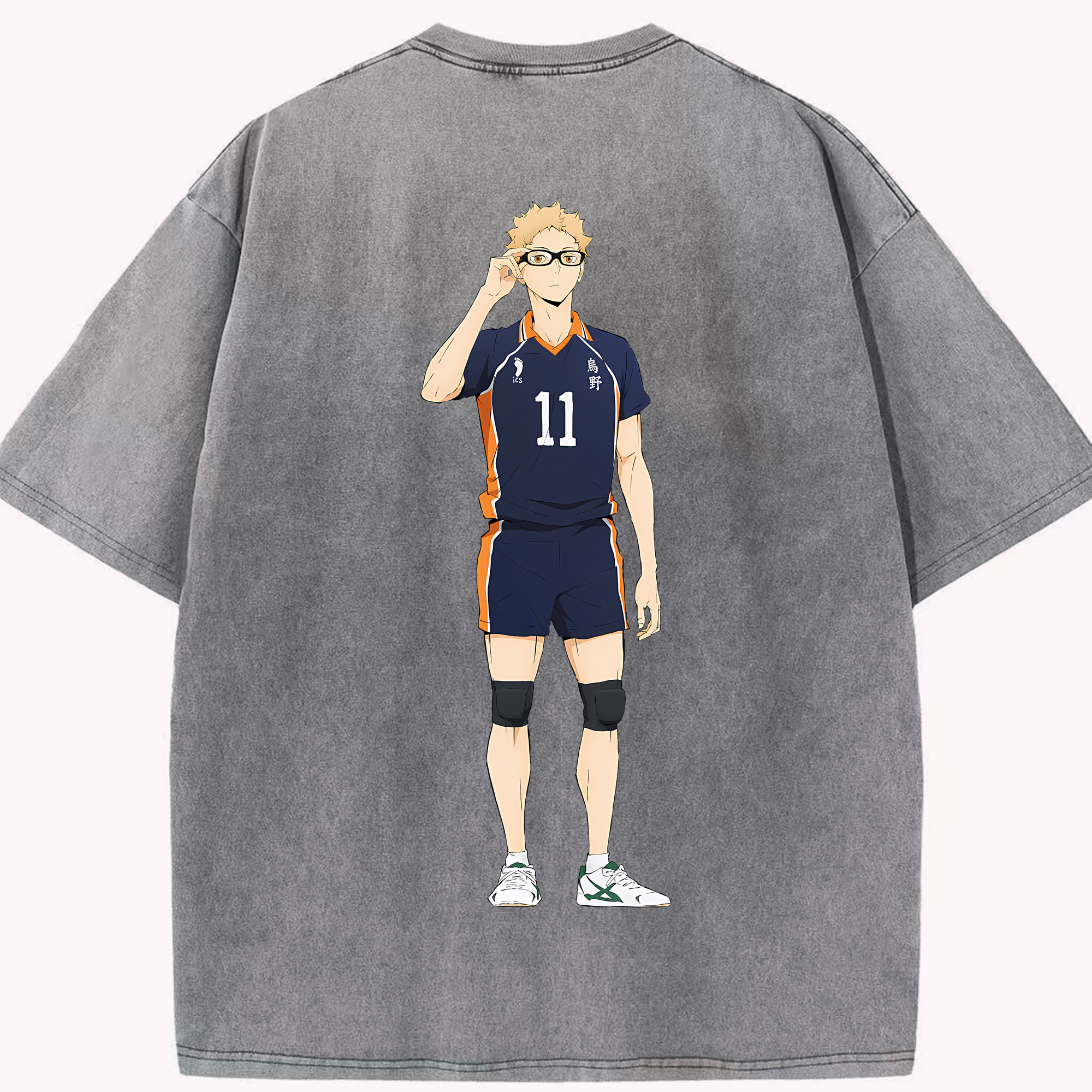 （画像用） ハイキュー!! Haikyu!! 綿100% ヴィンテージ風 半袖Tシャツ（背面プリント）