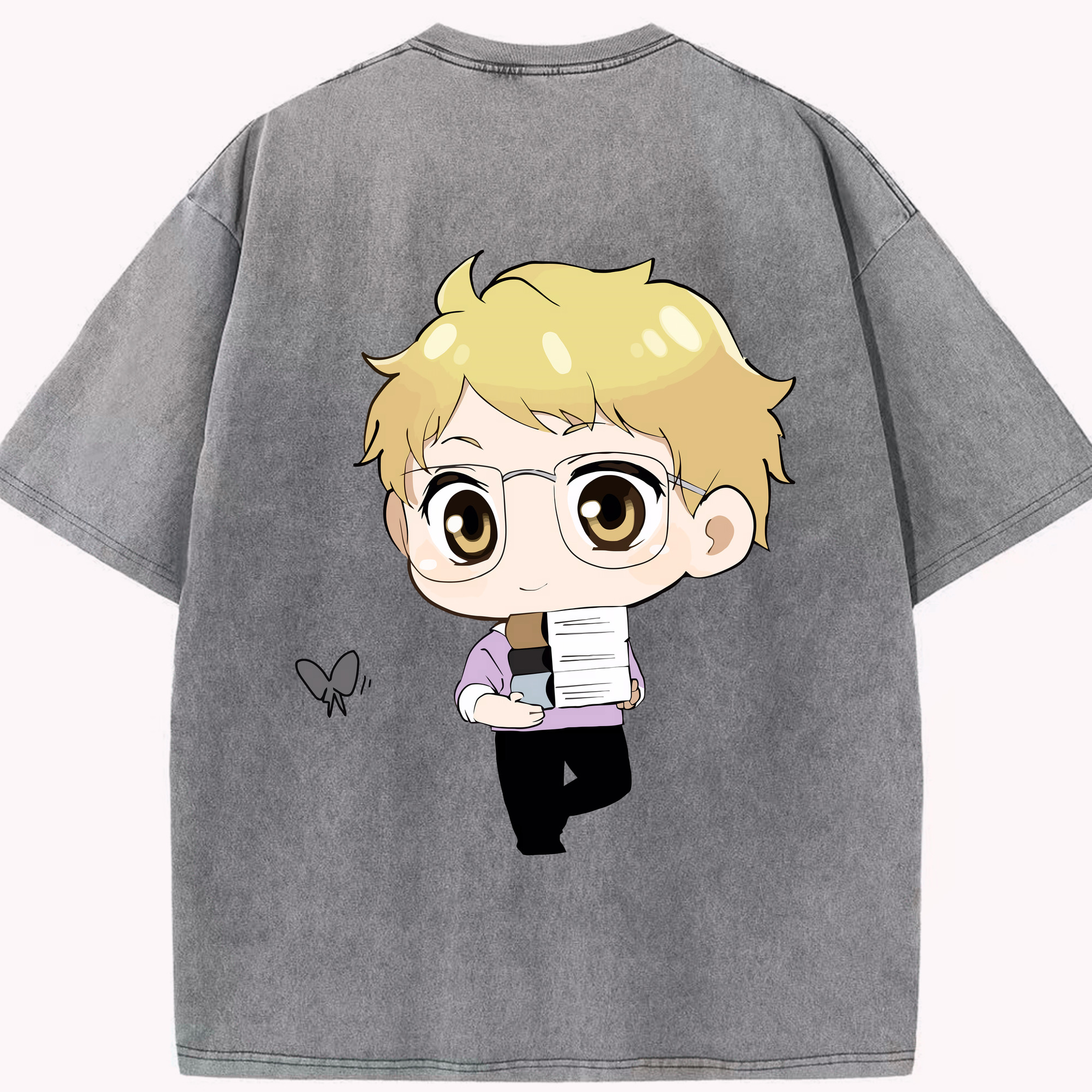 （画像用） ハイキュー!! Haikyu!! 綿100% ヴィンテージ風 半袖Tシャツ（背面プリント）